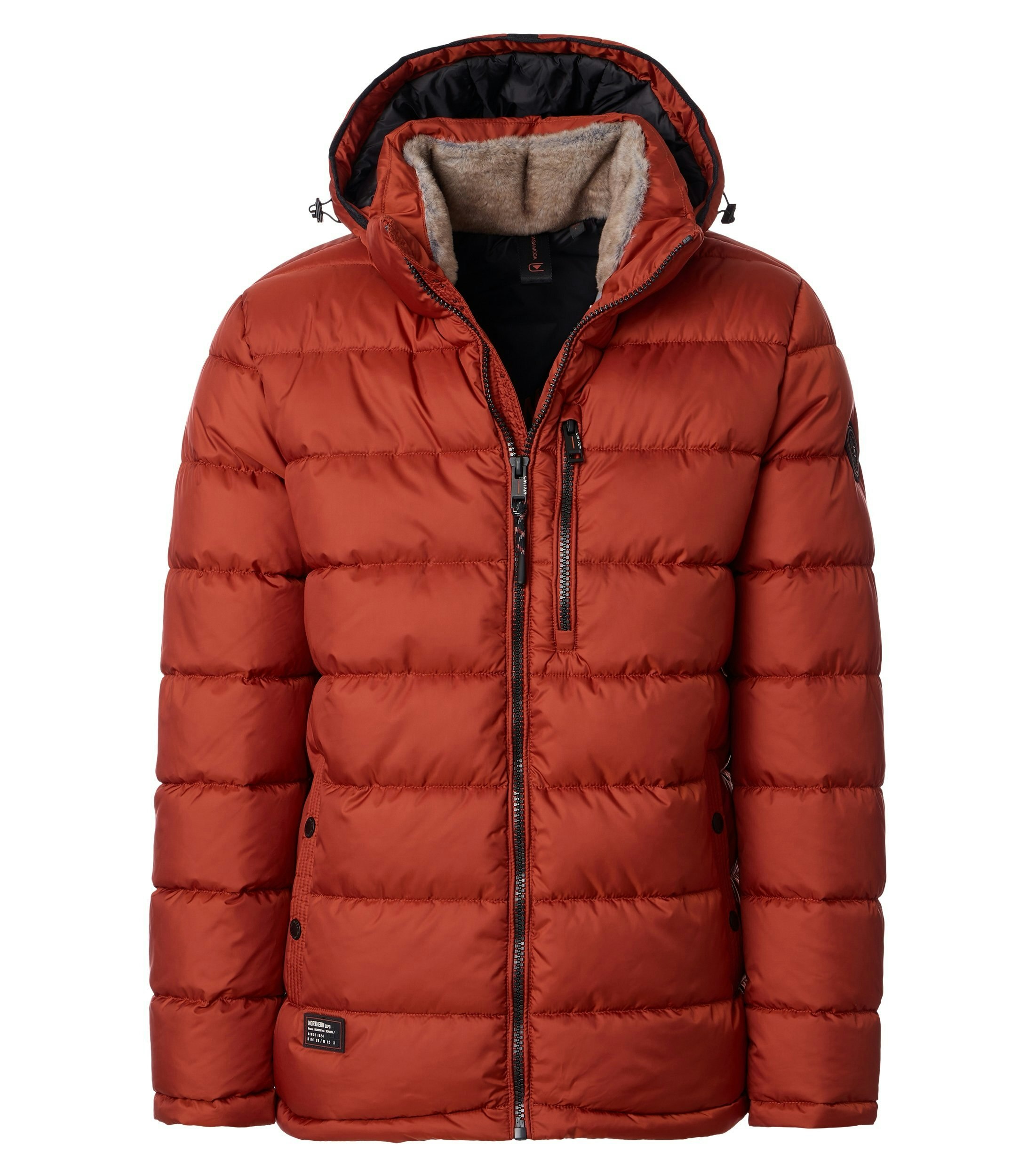 Eine Jacke im uni Muster in der Farbe Orange