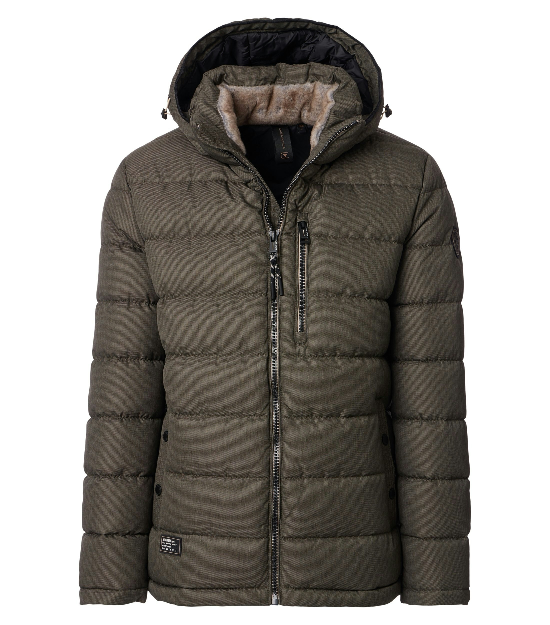 Eine Jacke im uni Muster in der Farbe Dunkelgrün
