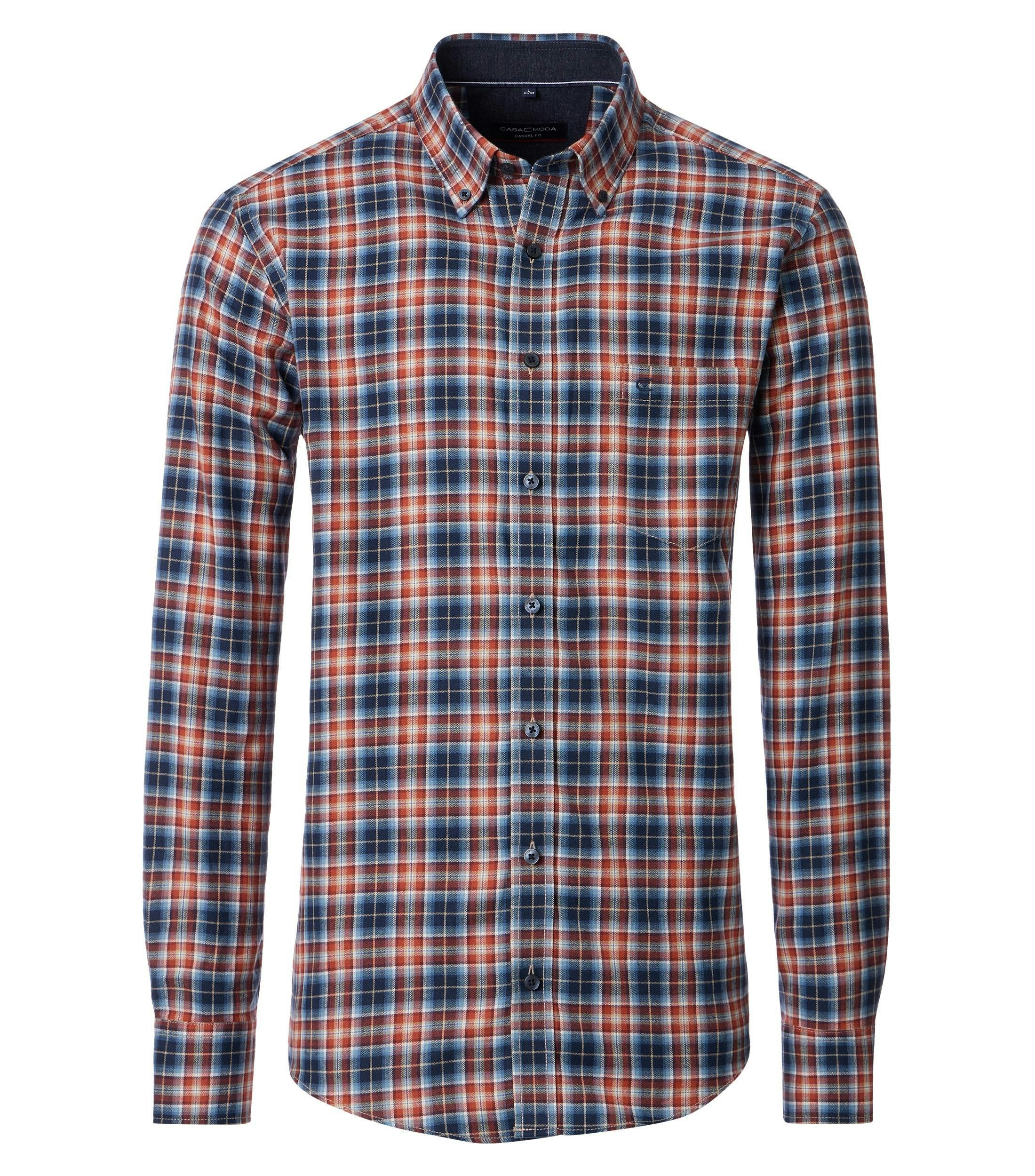 Freizeithemd in dunkles Mittelblau Casual Fit - CASAMODA