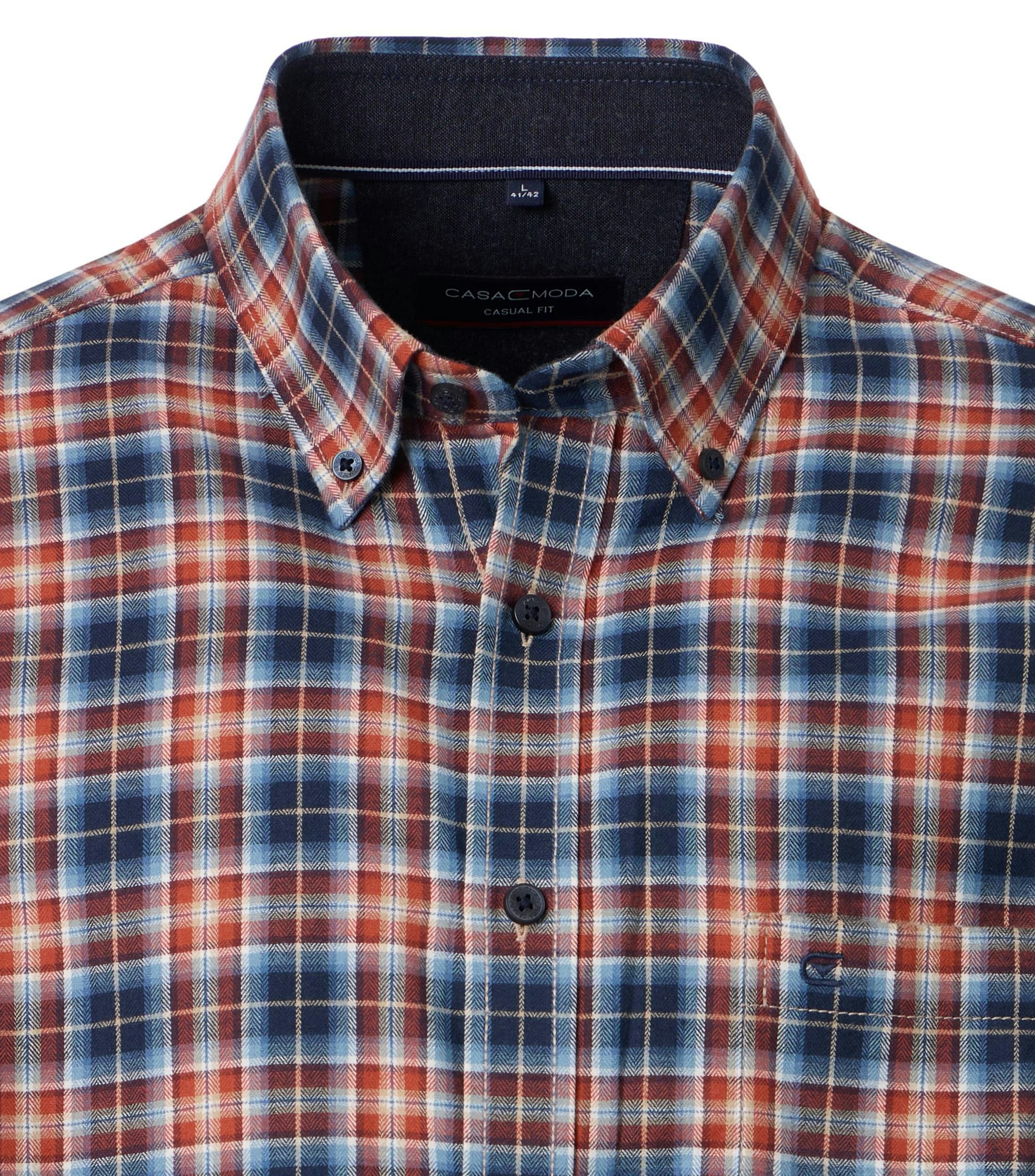 Freizeithemd in dunkles Mittelblau Casual Fit - CASAMODA