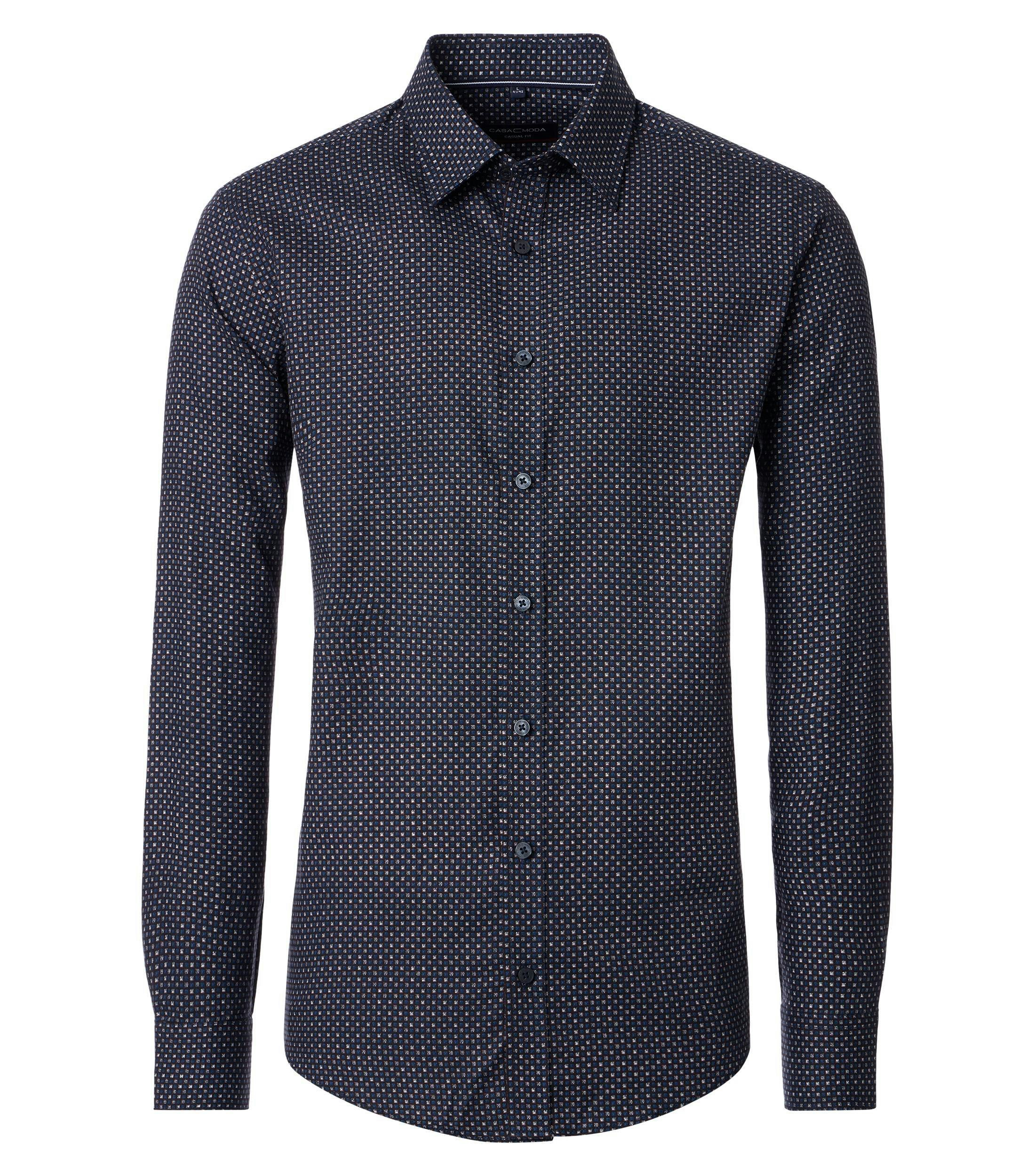 Ein Freizeithemd im Print Muster in der Farbe Blau