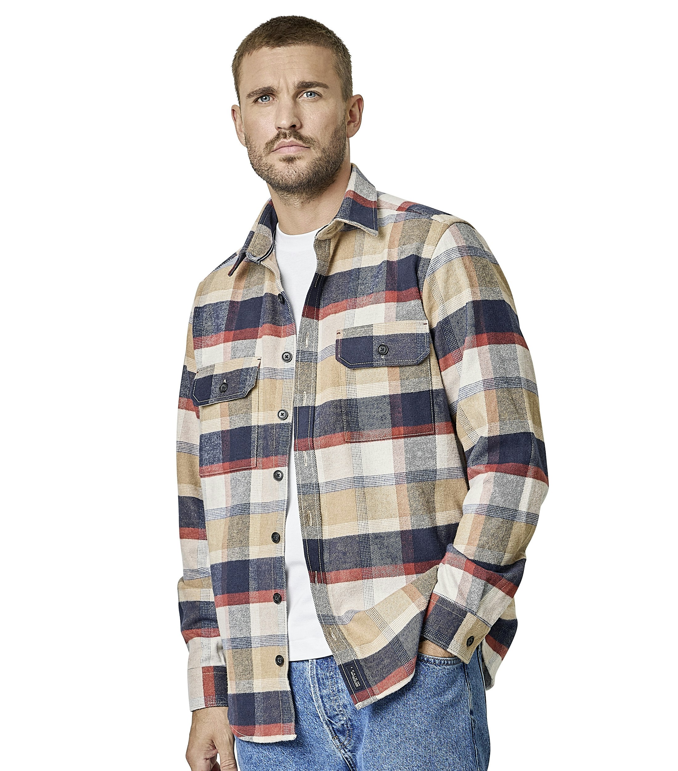 Hemdjacke in Blau Casual Fit - CASAMODA