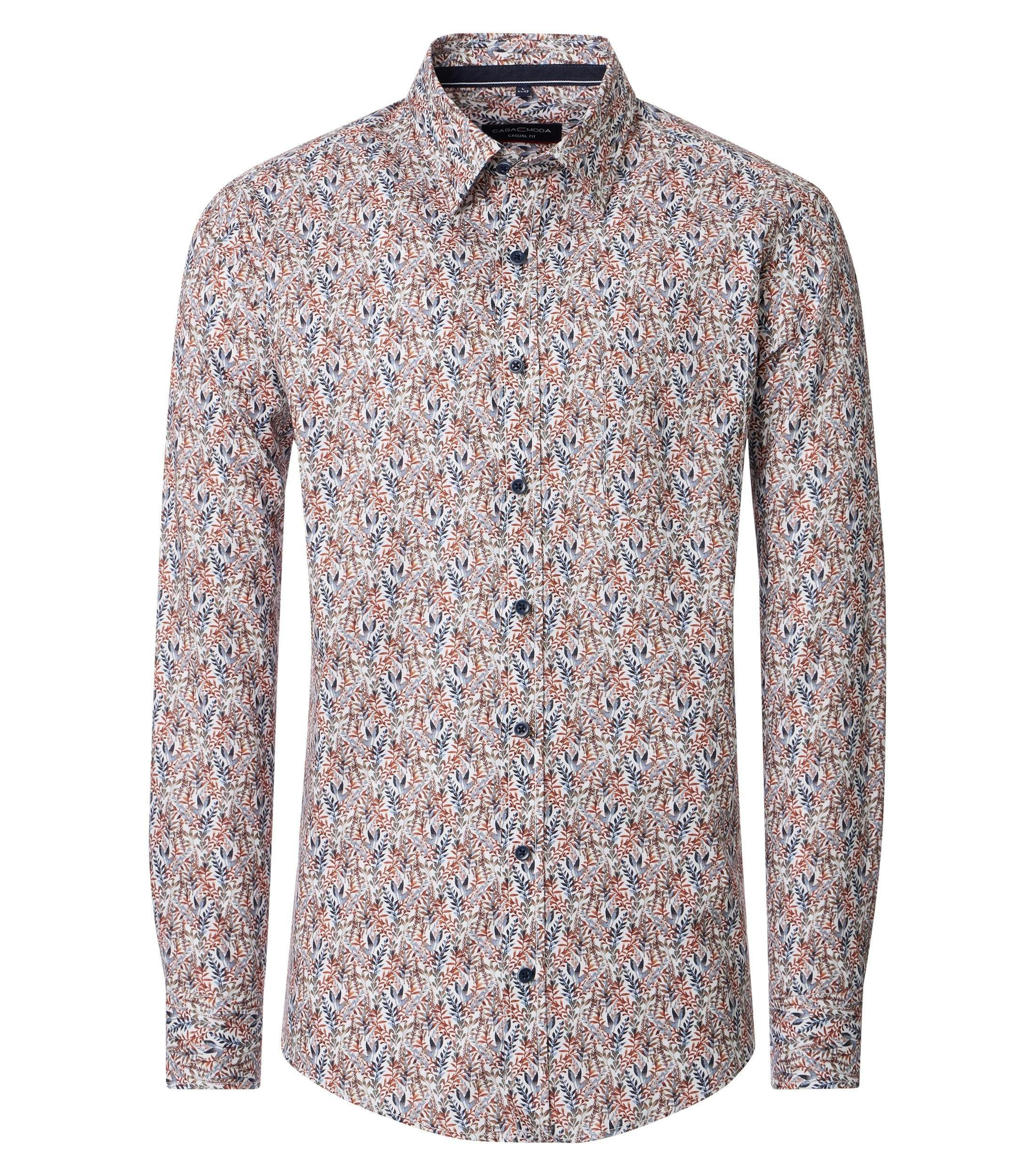 Ein Freizeithemd im Print Muster in der Farbe Orange