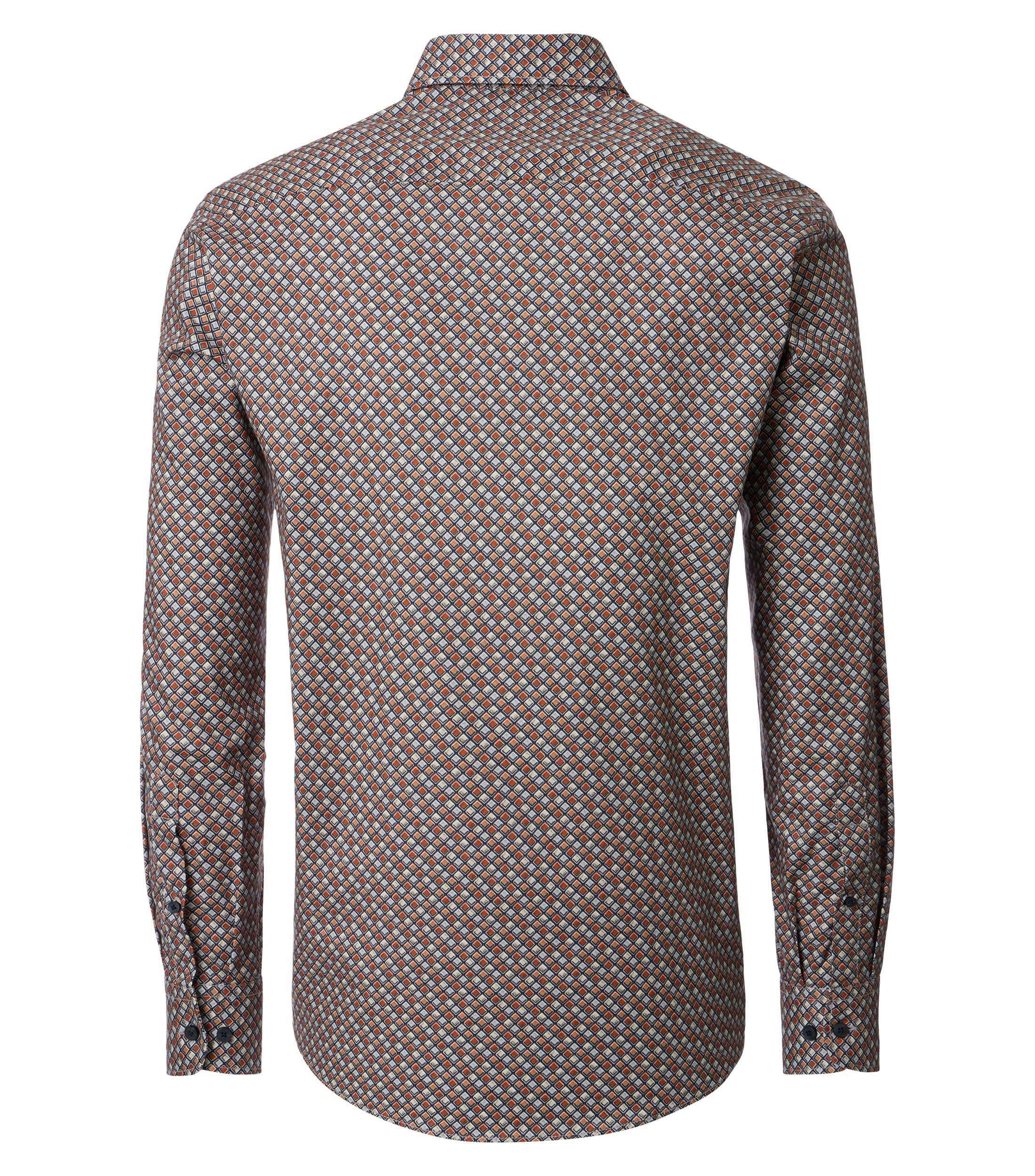 Ein Freizeithemd im Print Muster in der Farbe Orange