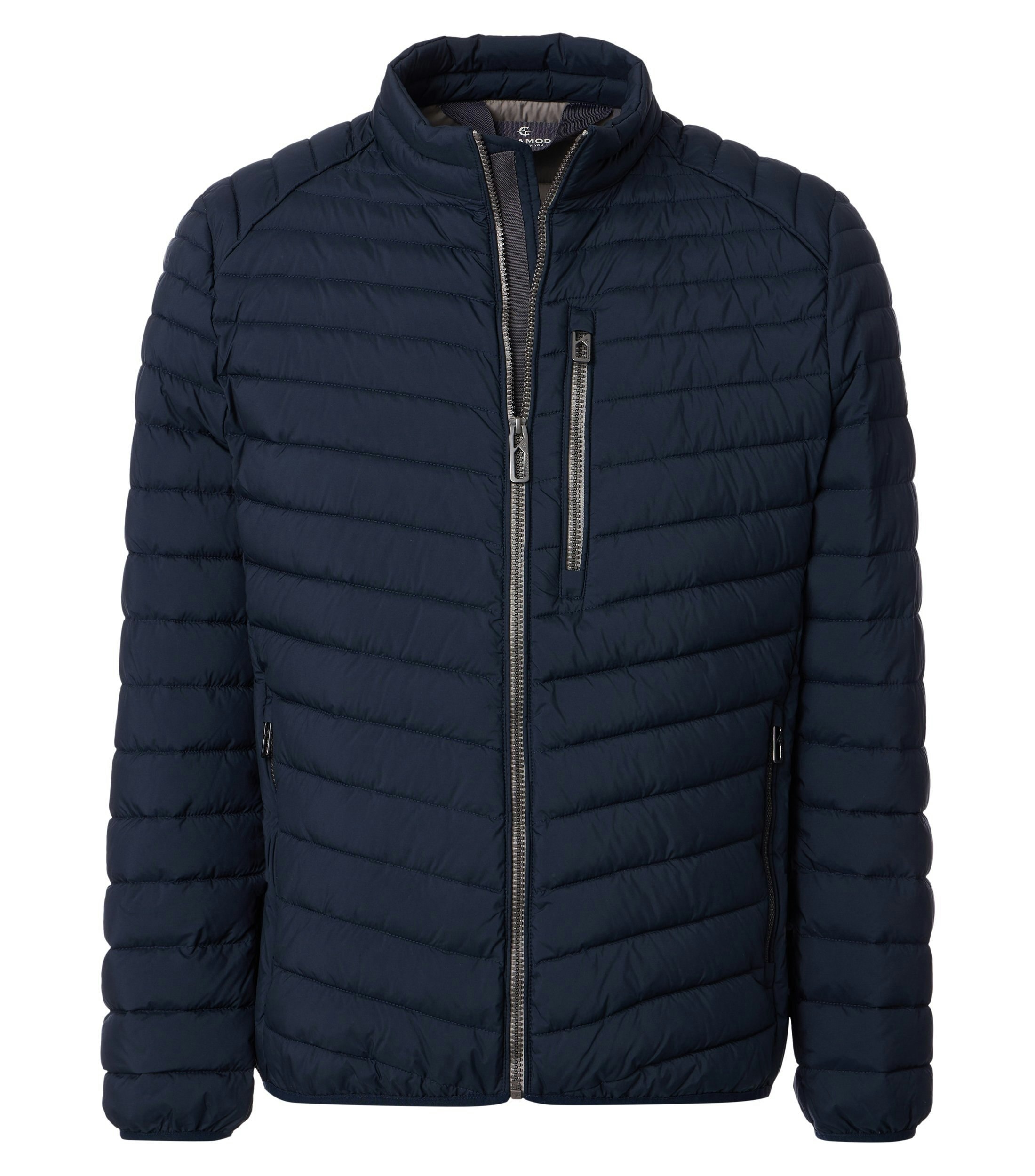 Eine Jacke im uni Muster in der Farbe Dunkelblau