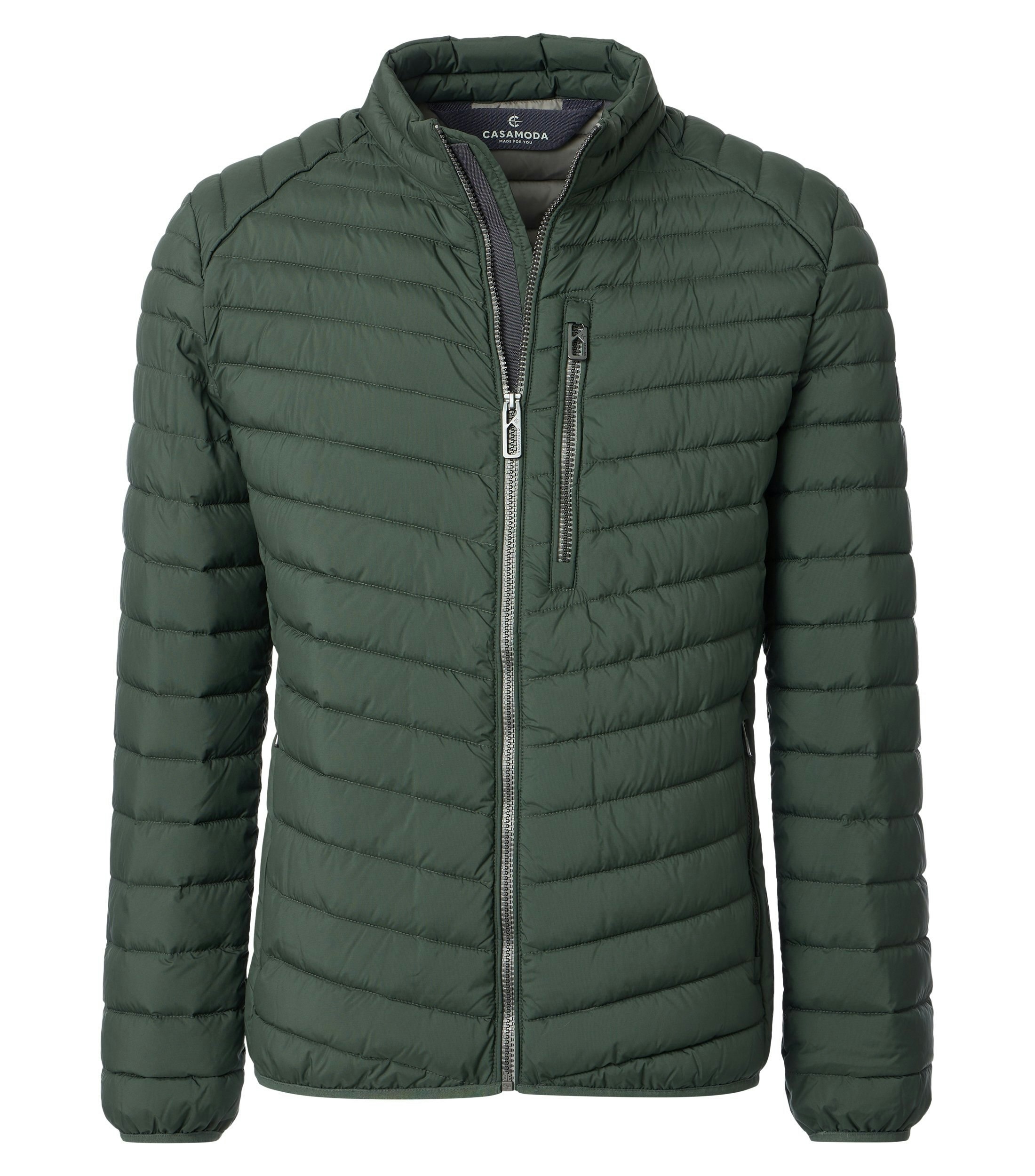 Eine Jacke im uni Muster in der Farbe Dunkelgrün