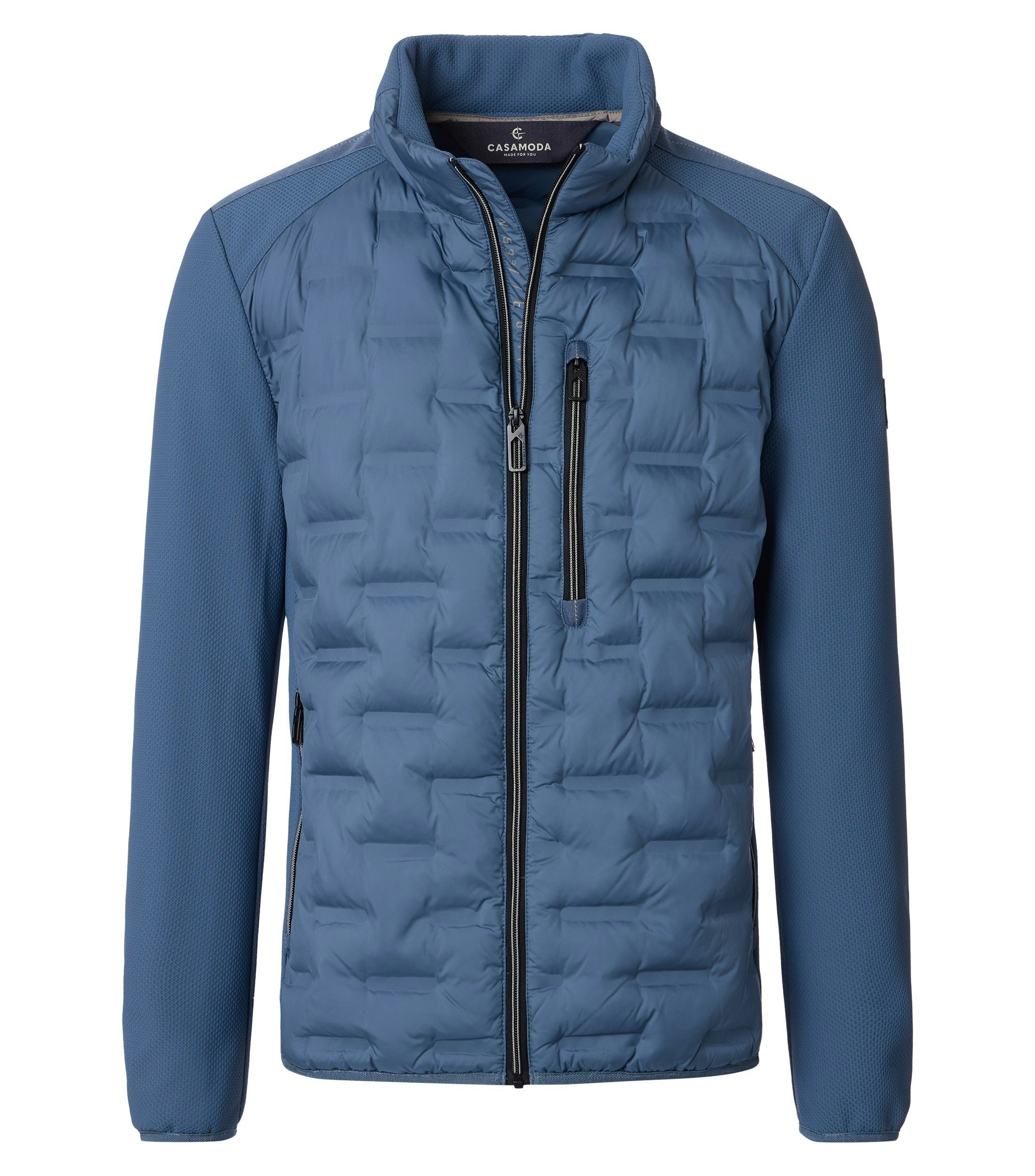 Eine Jacke im uni Muster in der Farbe Blau