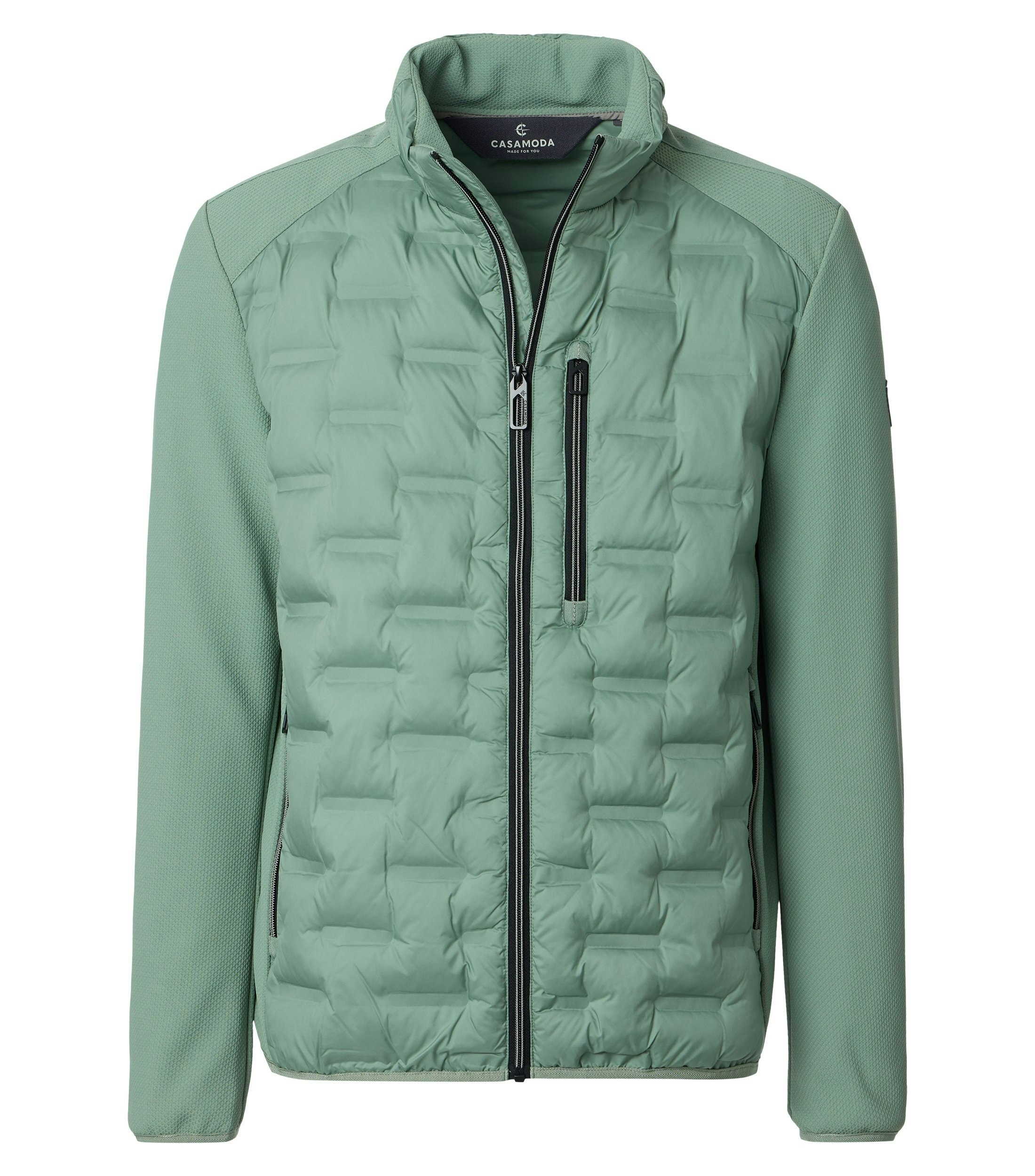 Eine Jacke im uni Muster in der Farbe Grün