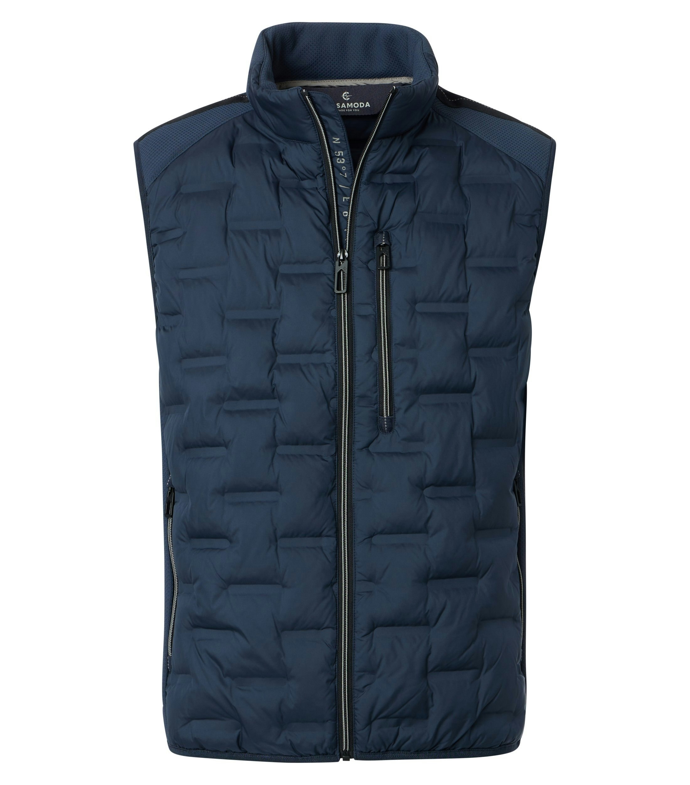 Eine Weste im uni Muster in der Farbe Dunkelblau