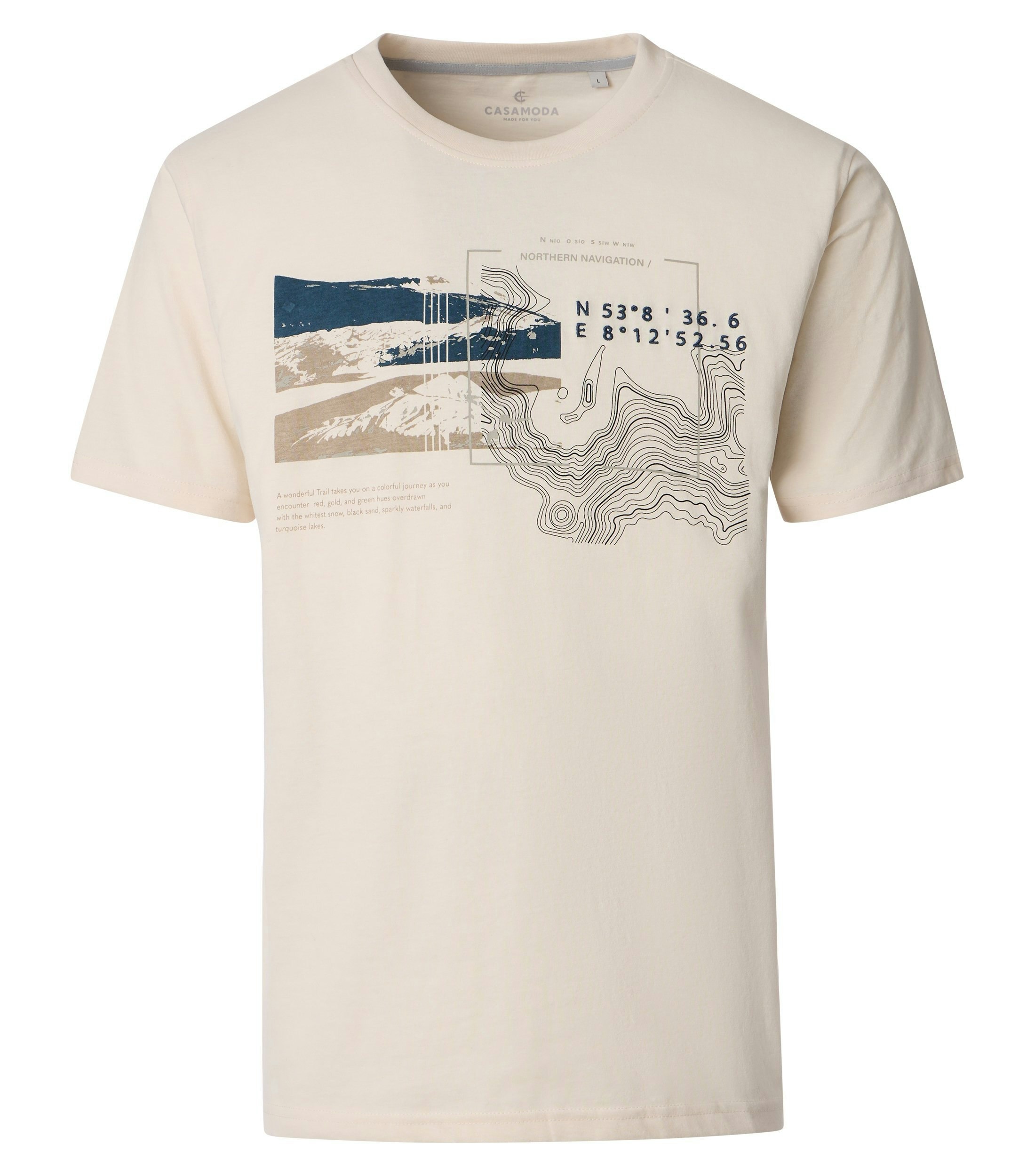 Ein T-Shirt im uni Muster in der Farbe Weißbeige