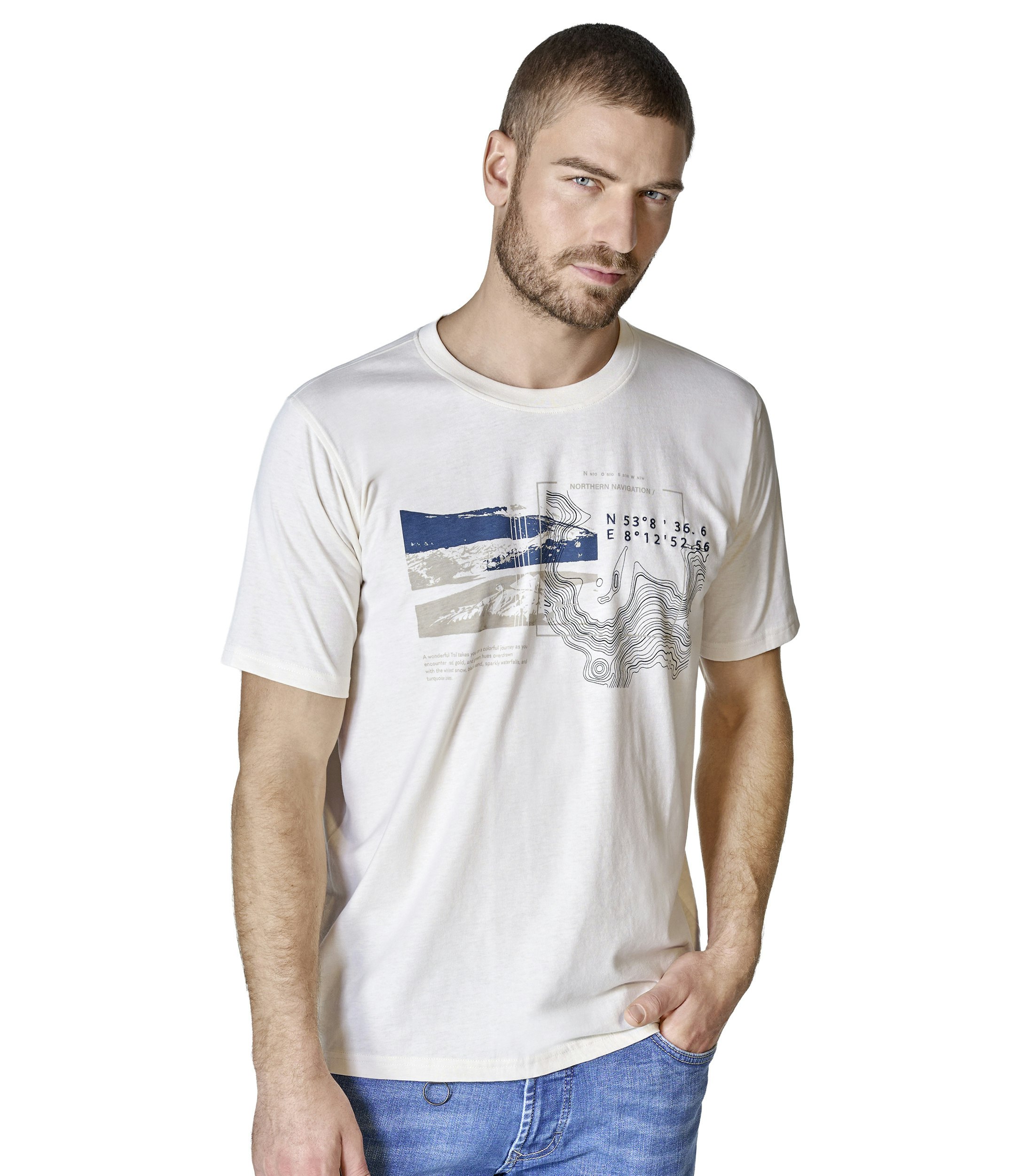 T-Shirt im Print-Muster in der Farbe Weißbeige