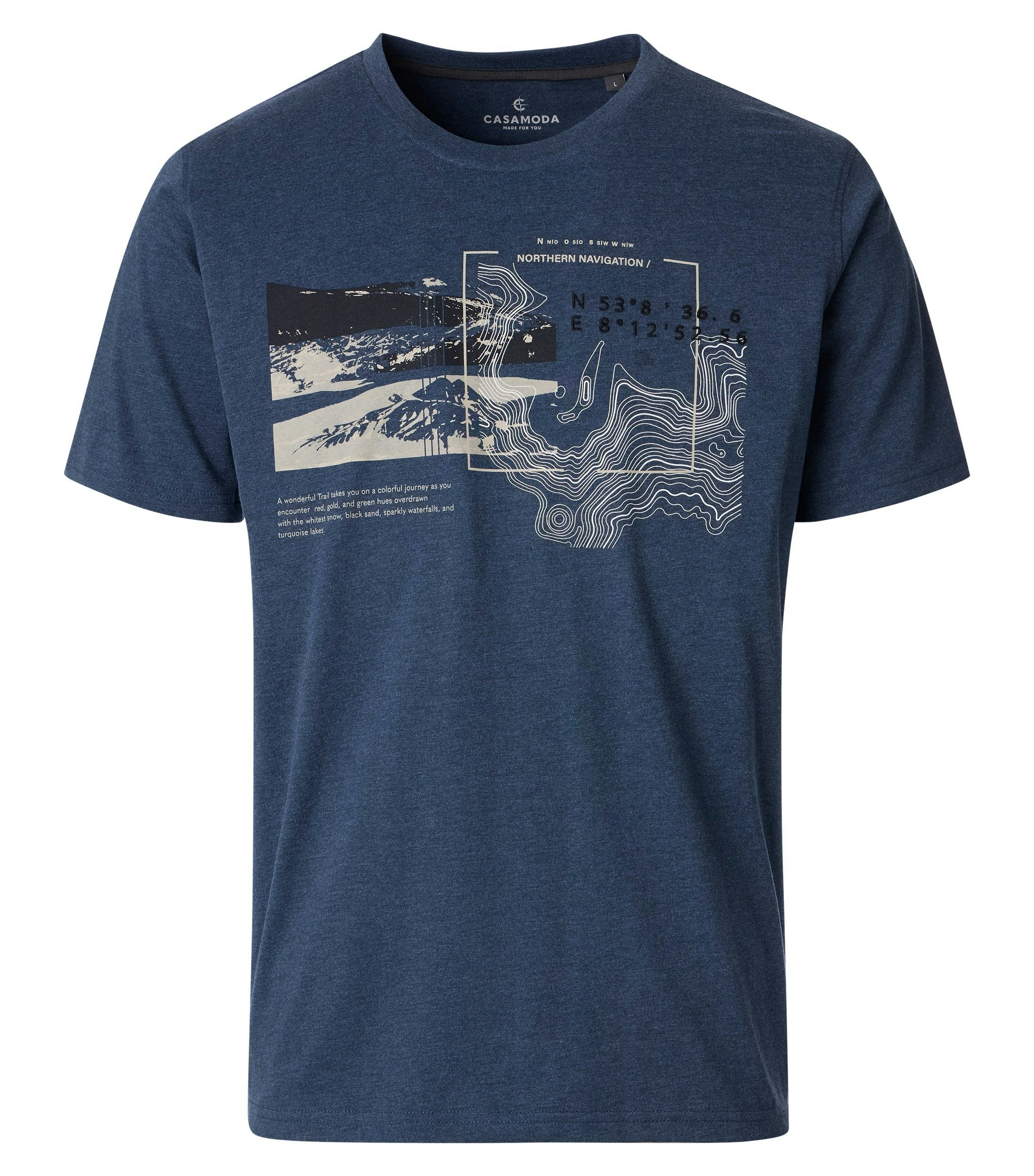 Ein T-Shirt im uni Muster in der Farbe Dunkelblau