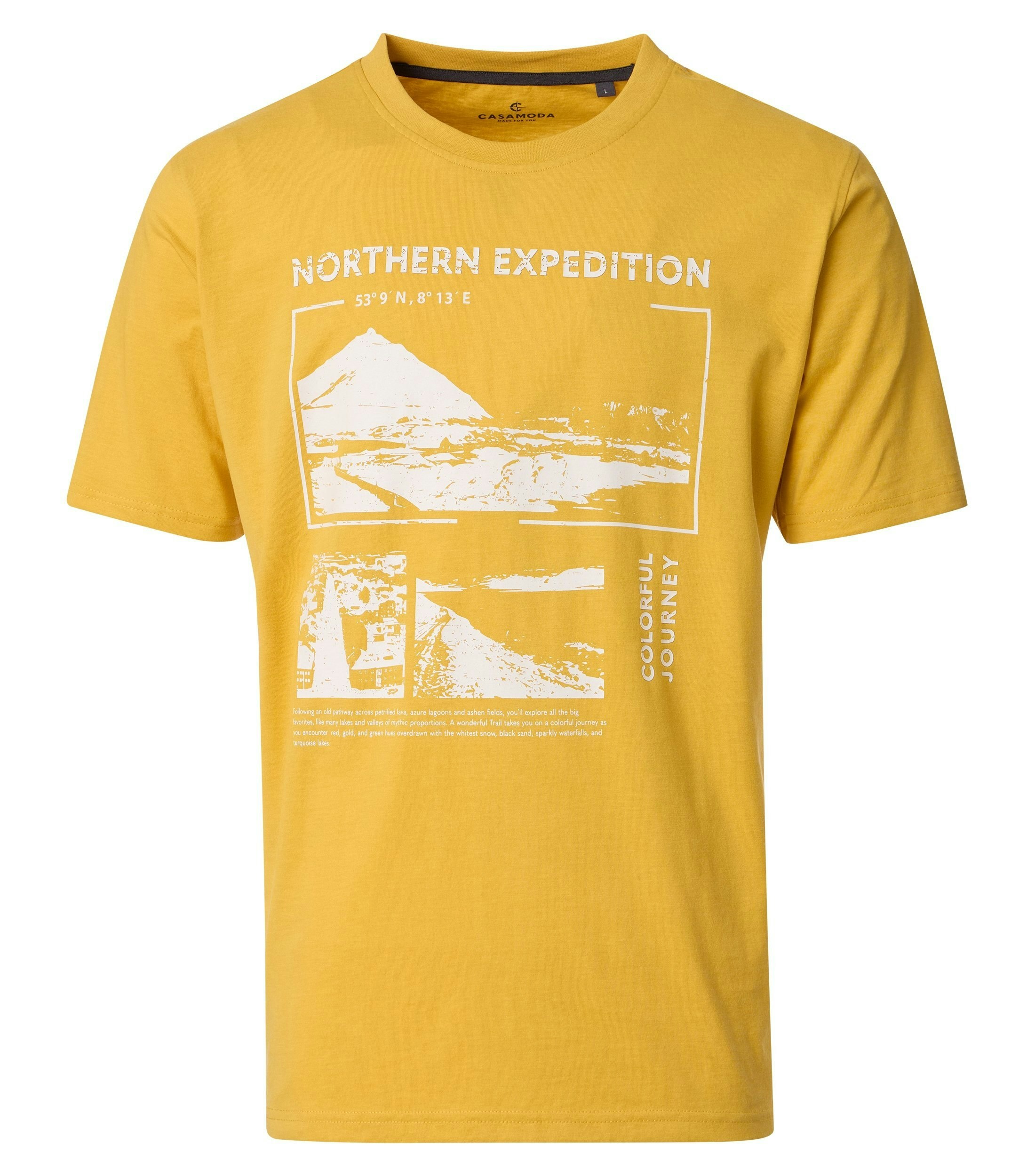 Ein T-Shirt im uni Muster in der Farbe Gelb