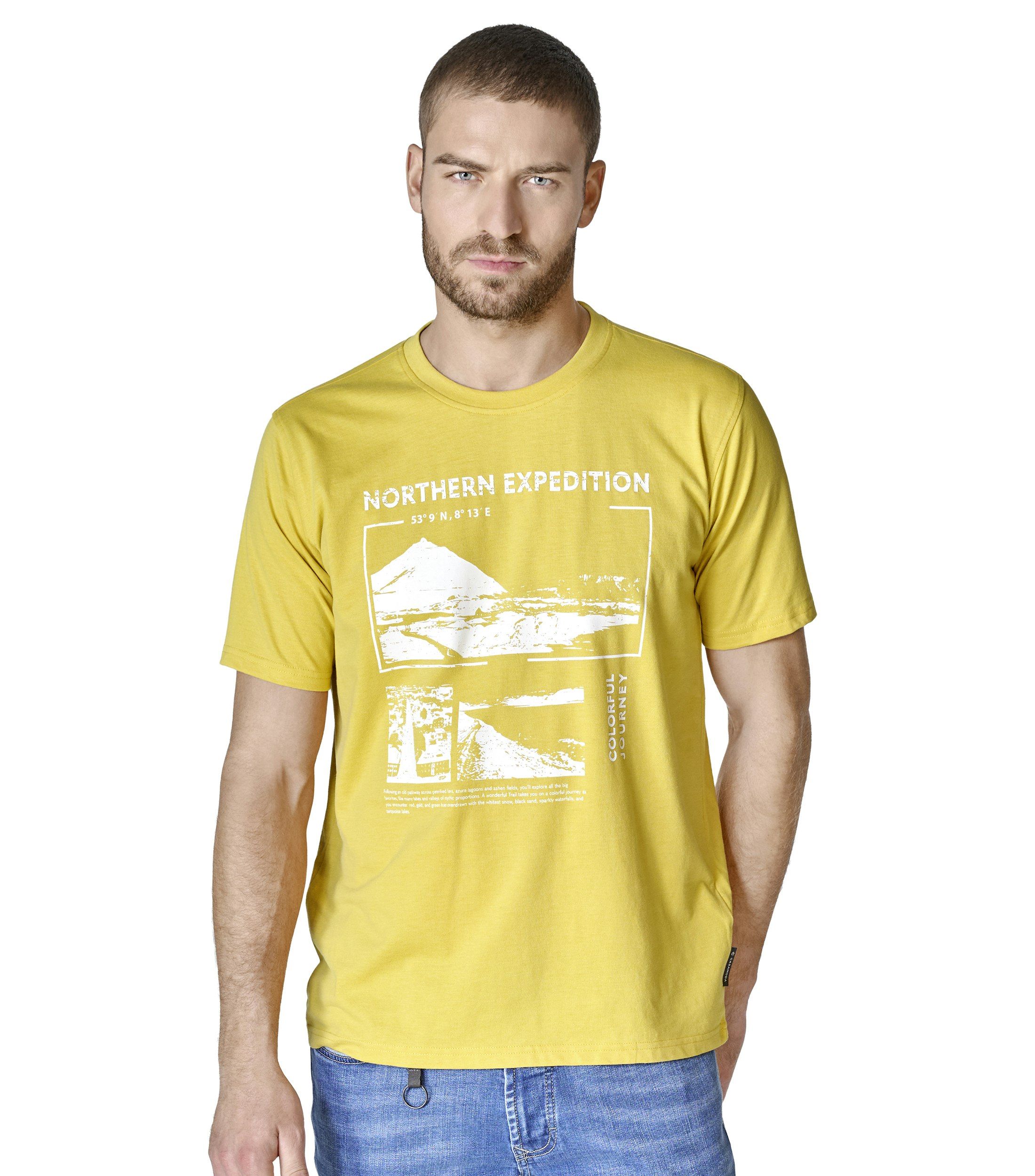 Ein T-Shirt im uni Muster in der Farbe Gelb