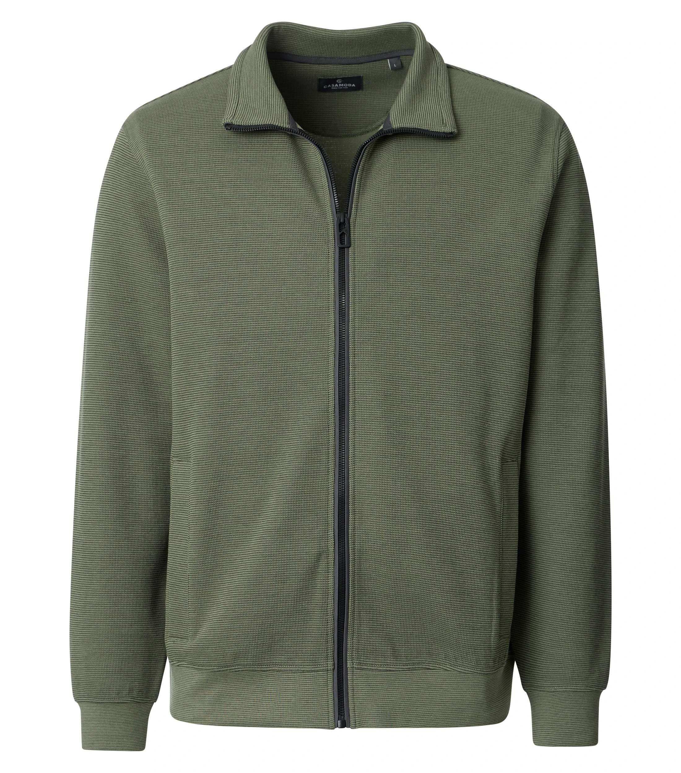 Sweatjacke im unifarbenen Design in der Farbe Apfelgrün