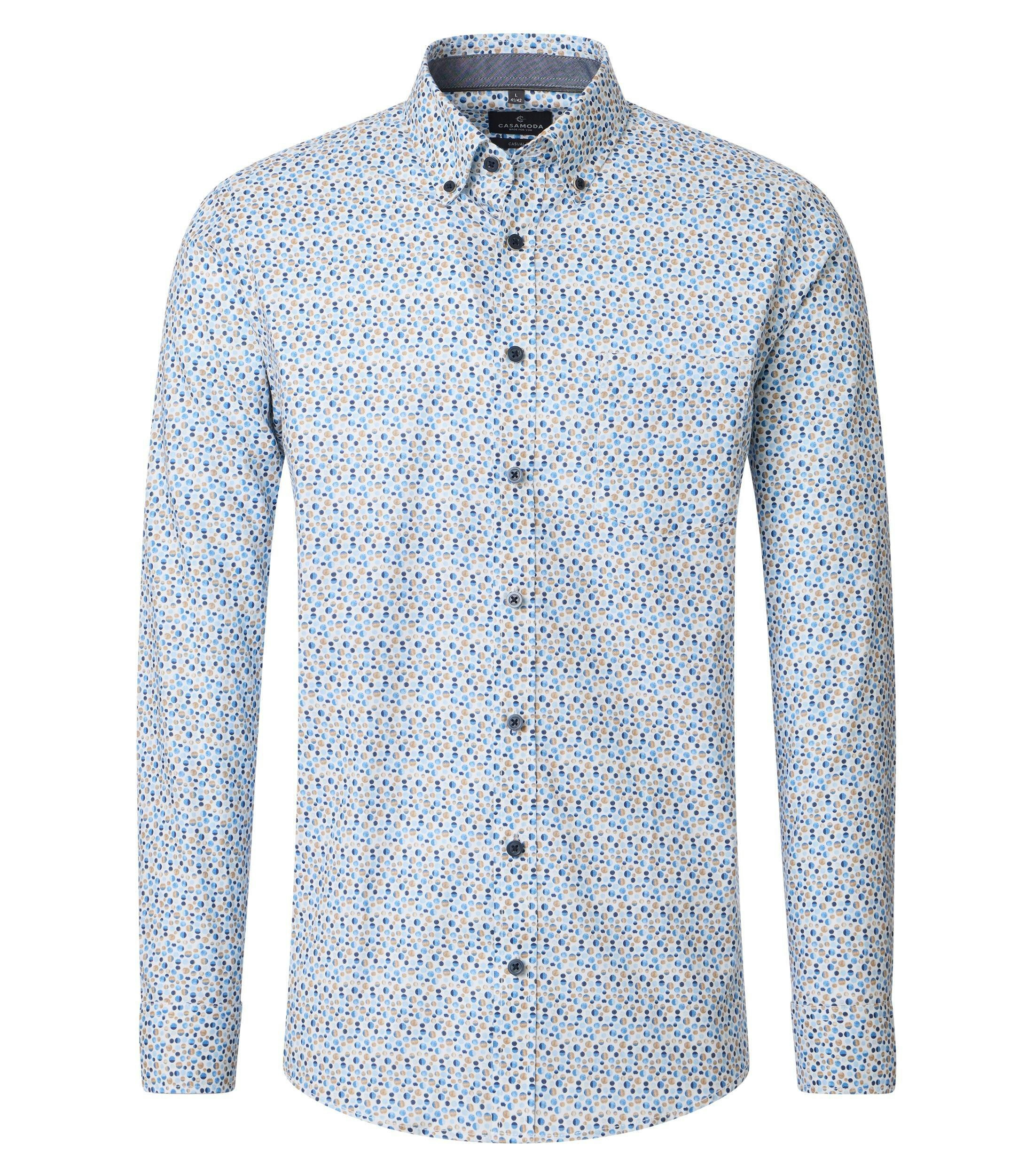Ein Freizeithemd im Print Muster in der Farbe Blau