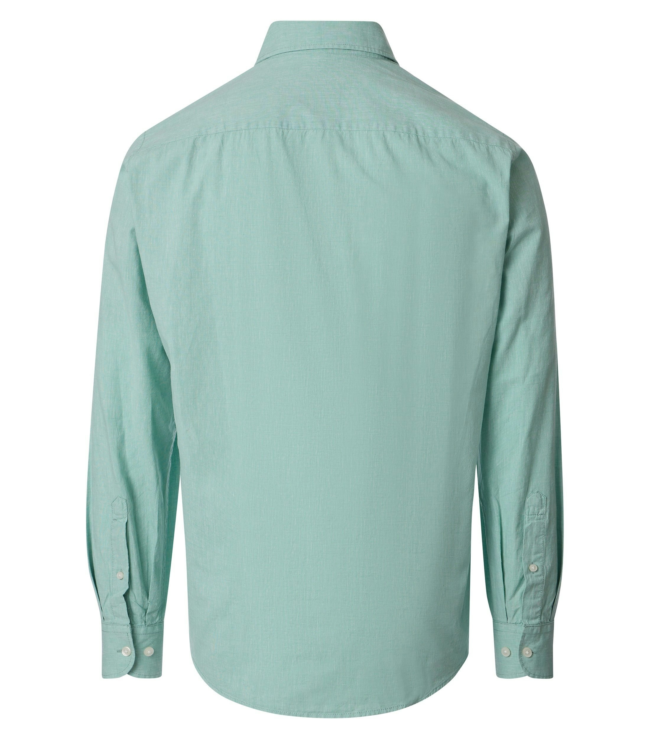 Ein Freizeithemd im uni Muster in der Farbe Grün