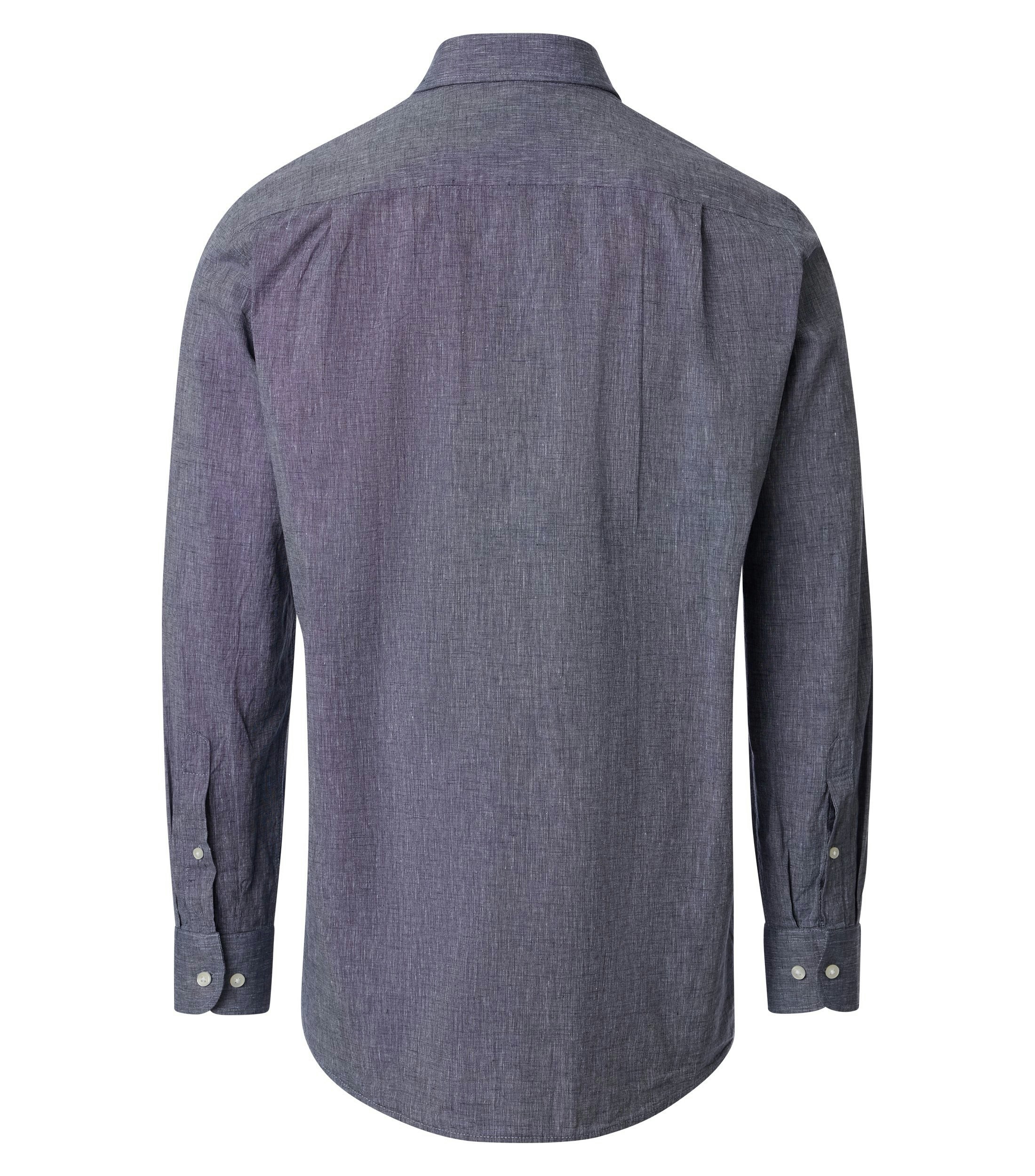 Ein Freizeithemd im uni Muster in der Farbe Dunkelblau