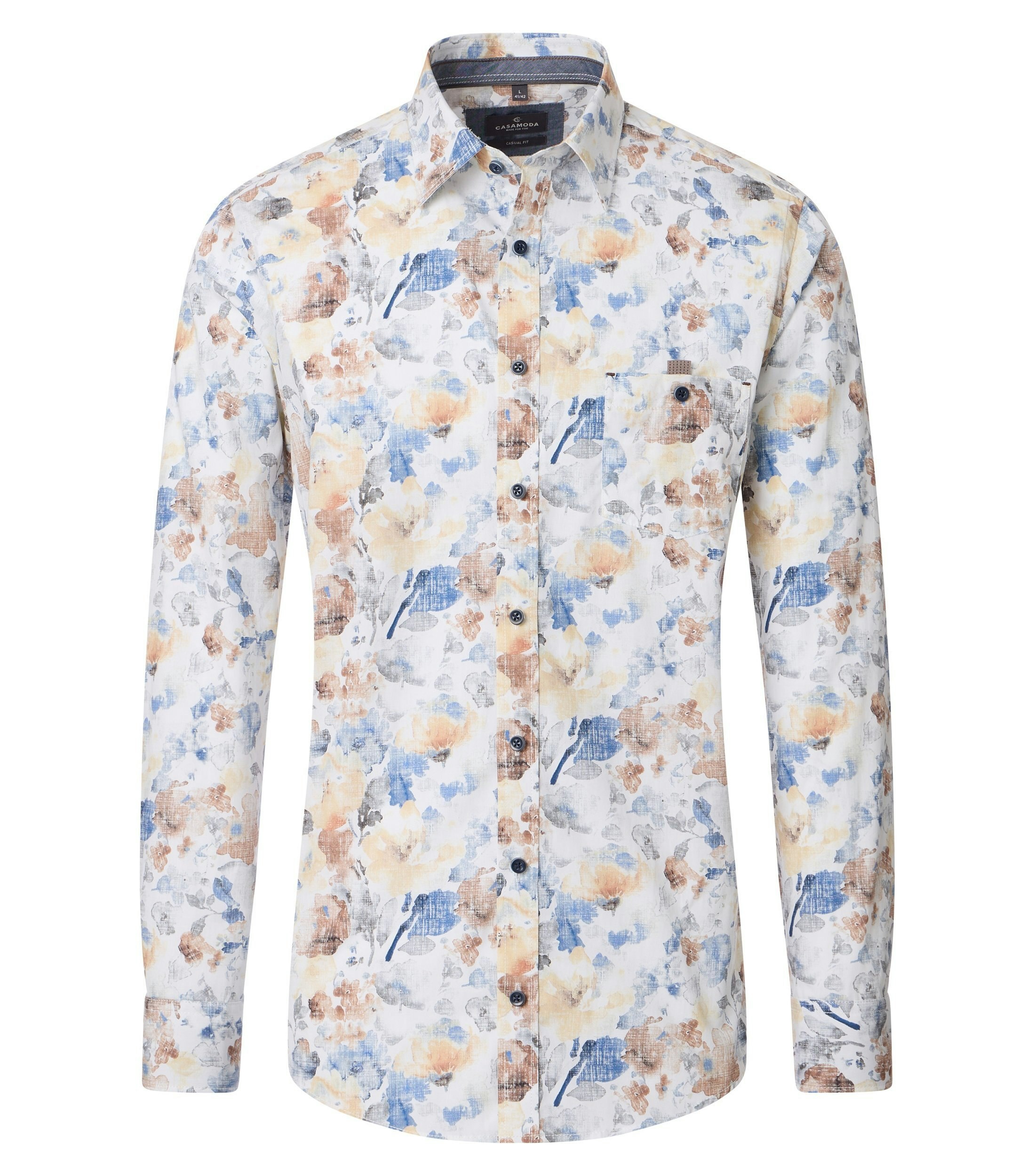 Ein Freizeithemd im Print Muster in der Farbe Blau