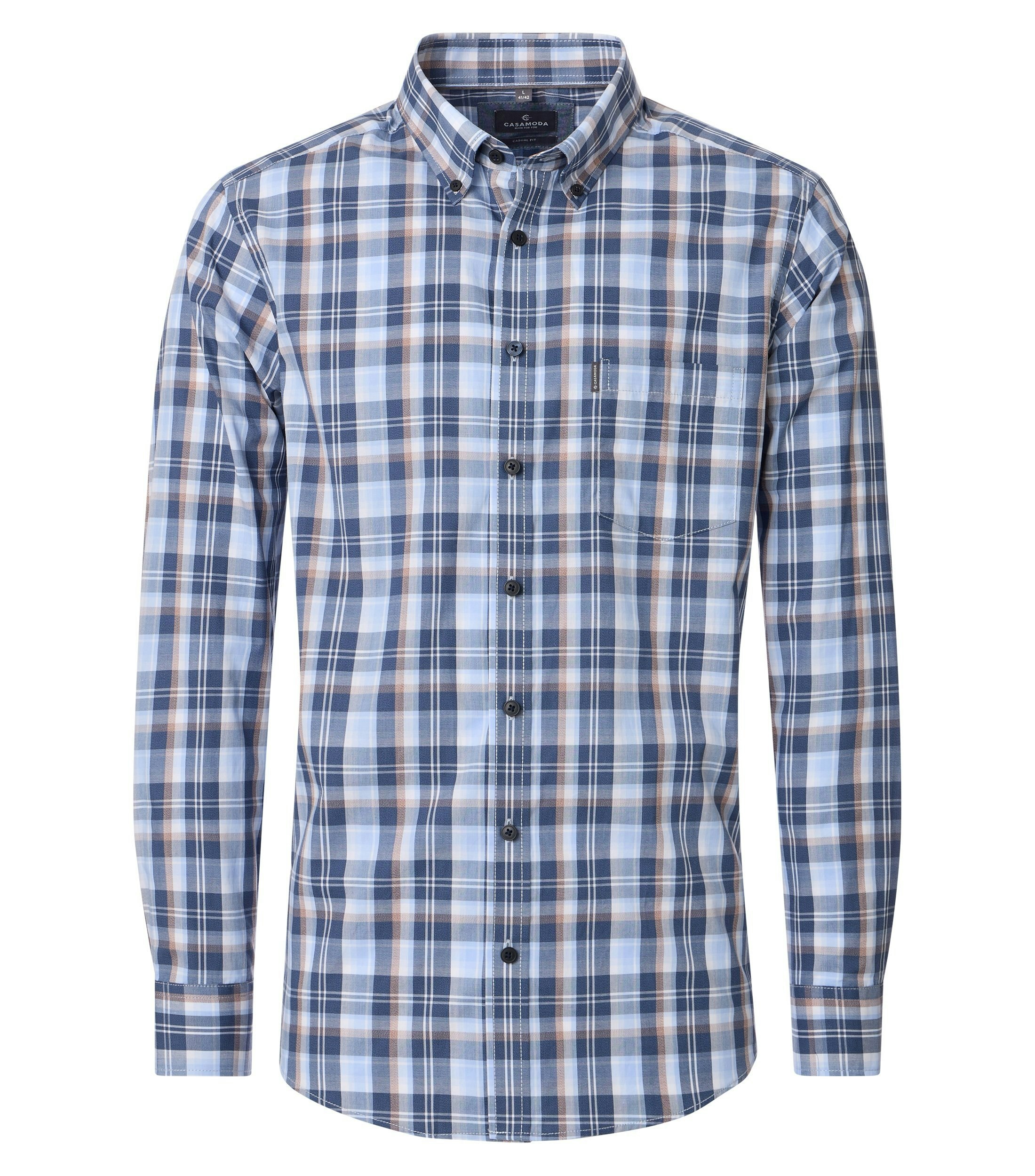 Ein Freizeithemd im kariert Muster in der Farbe Blau