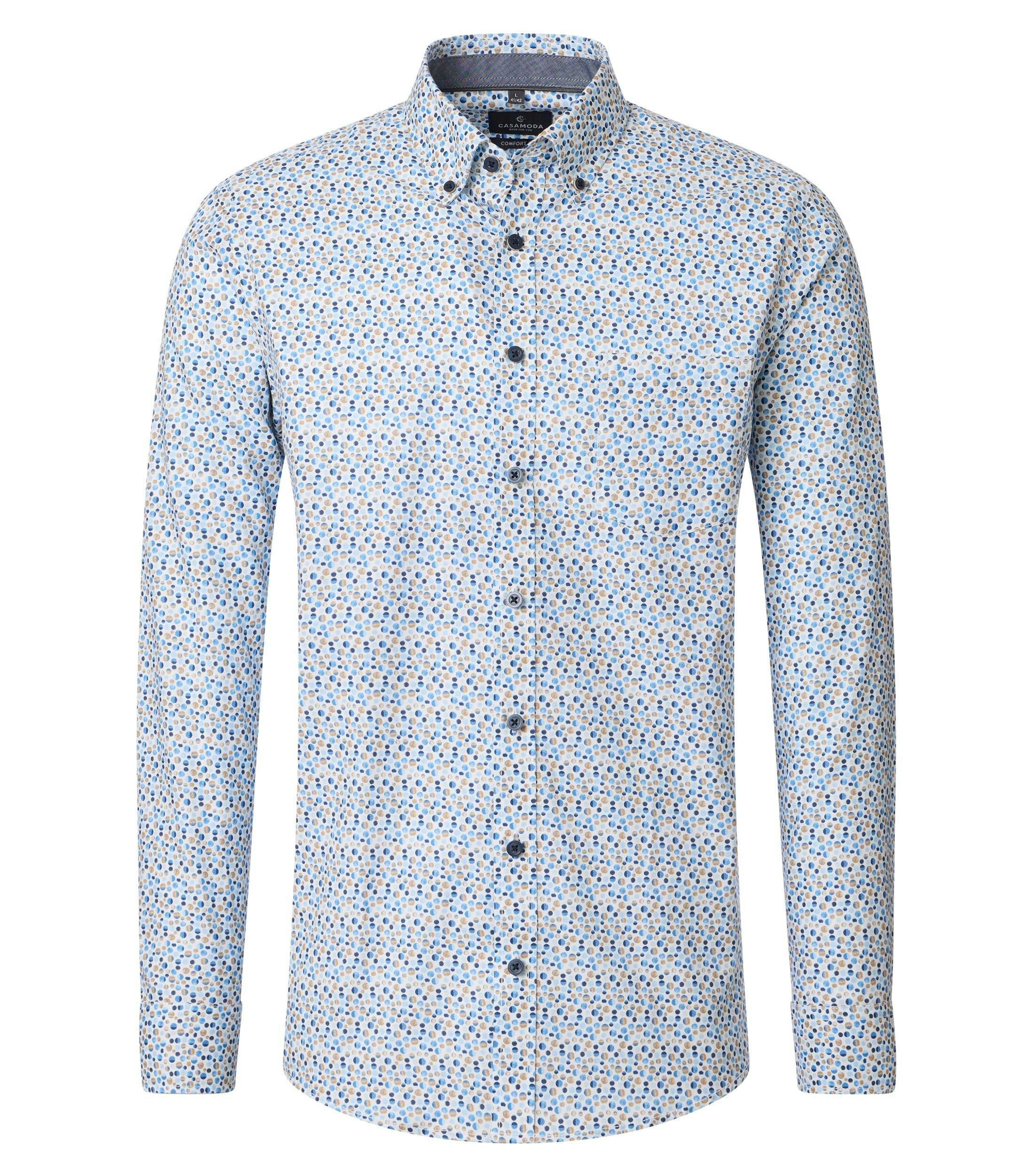 Ein Freizeithemd im Print Muster in der Farbe Beige