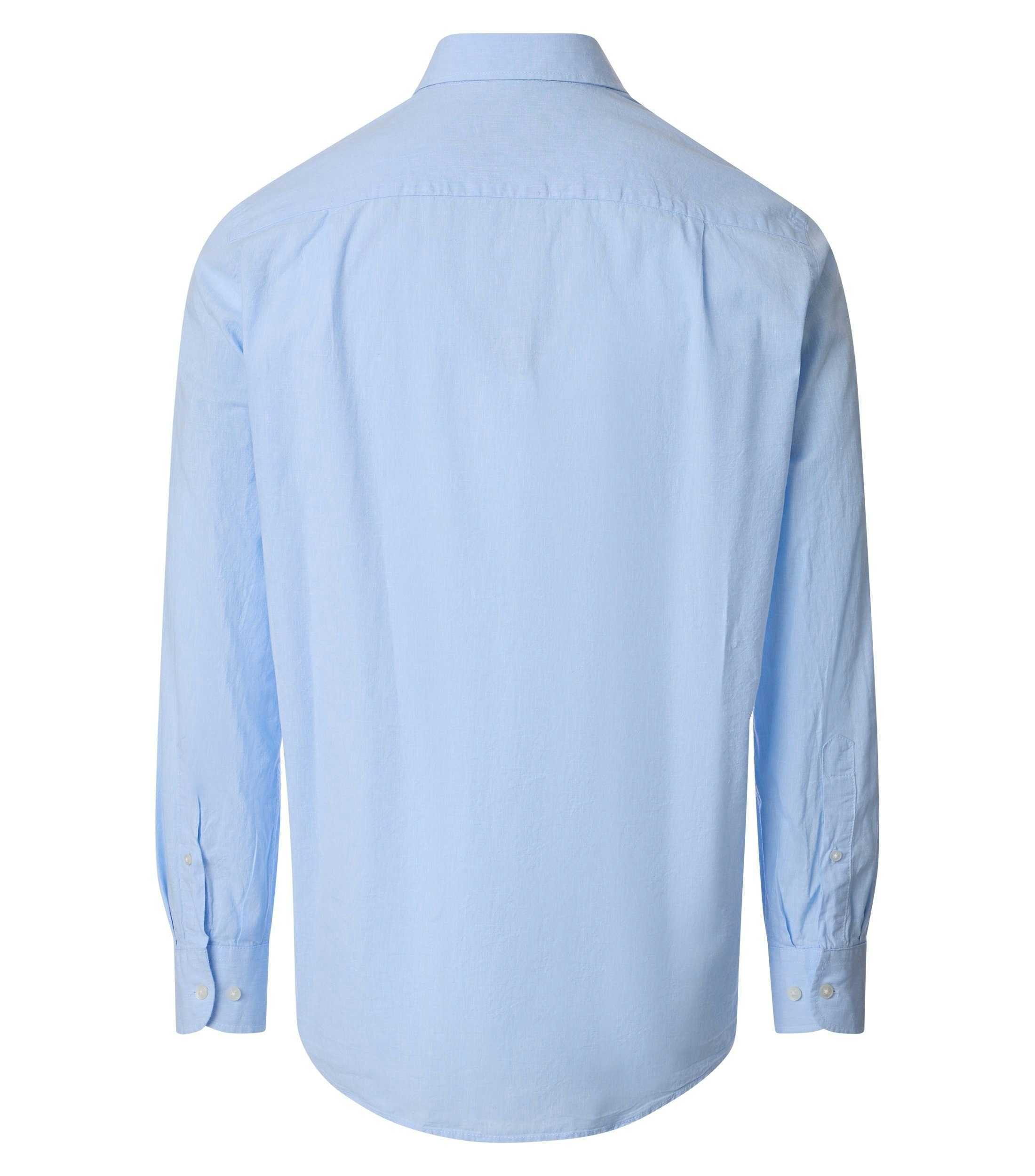 Ein Freizeithemd im uni Muster in der Farbe Blau