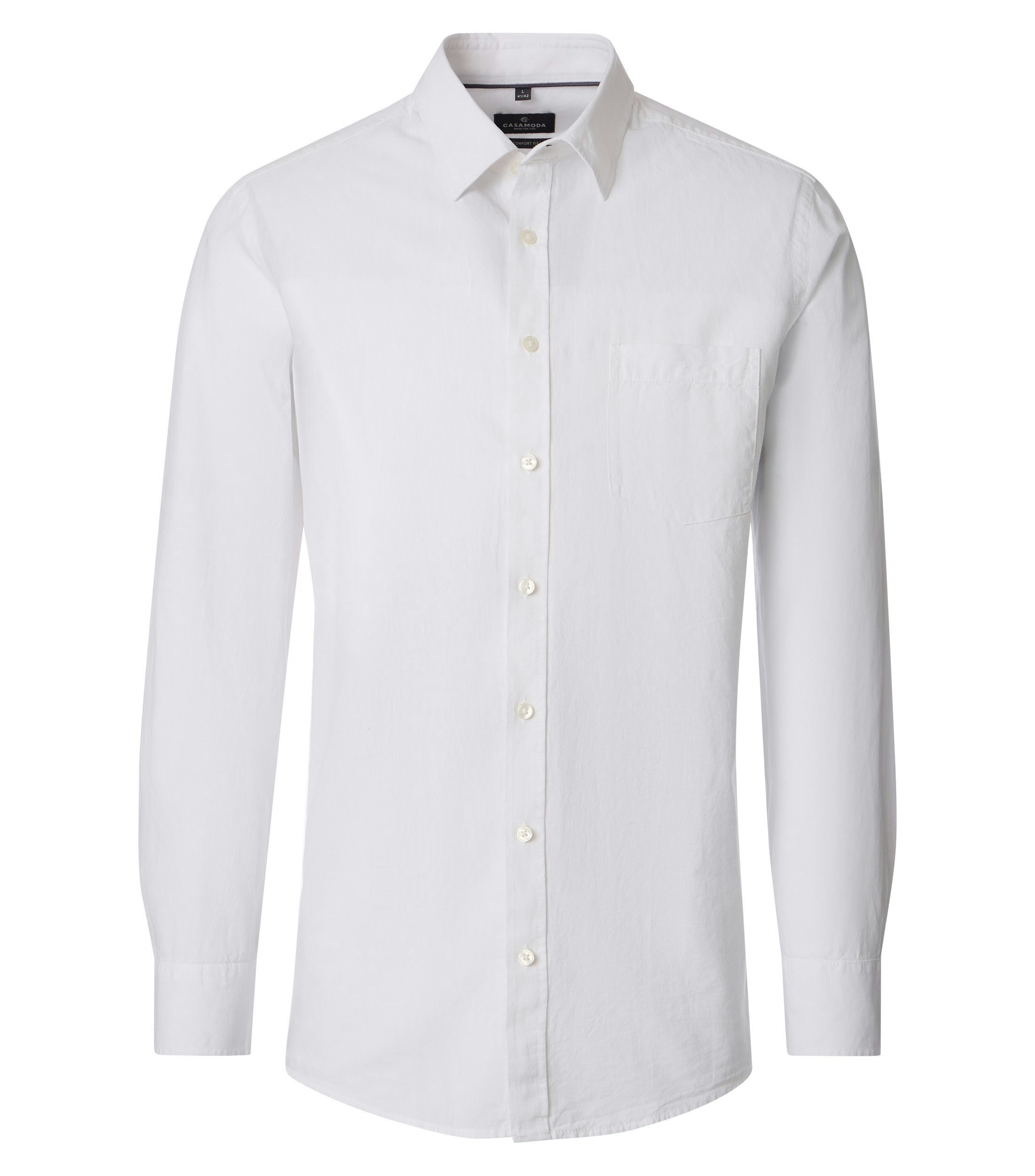 Ein Freizeithemd im uni Muster in der Farbe Weiß