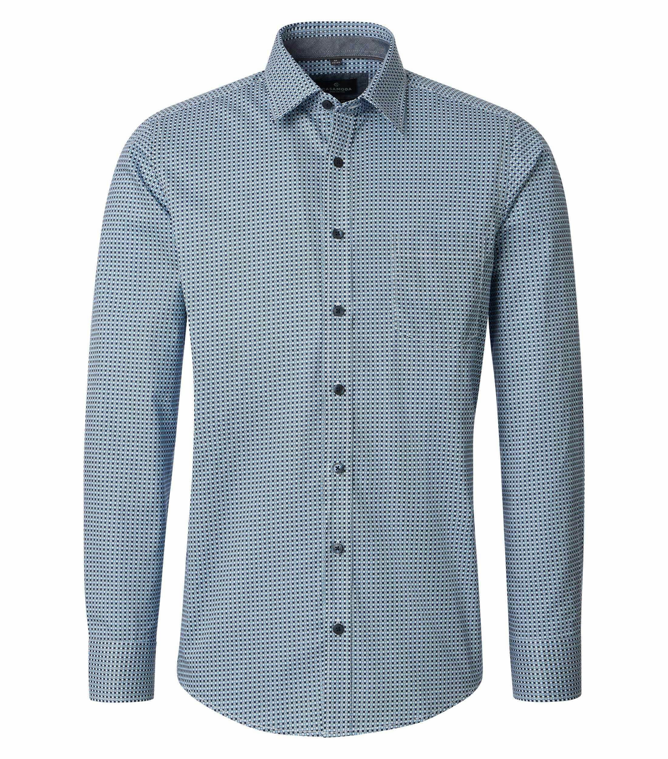 Ein Freizeithemd im Print Muster in der Farbe Blau