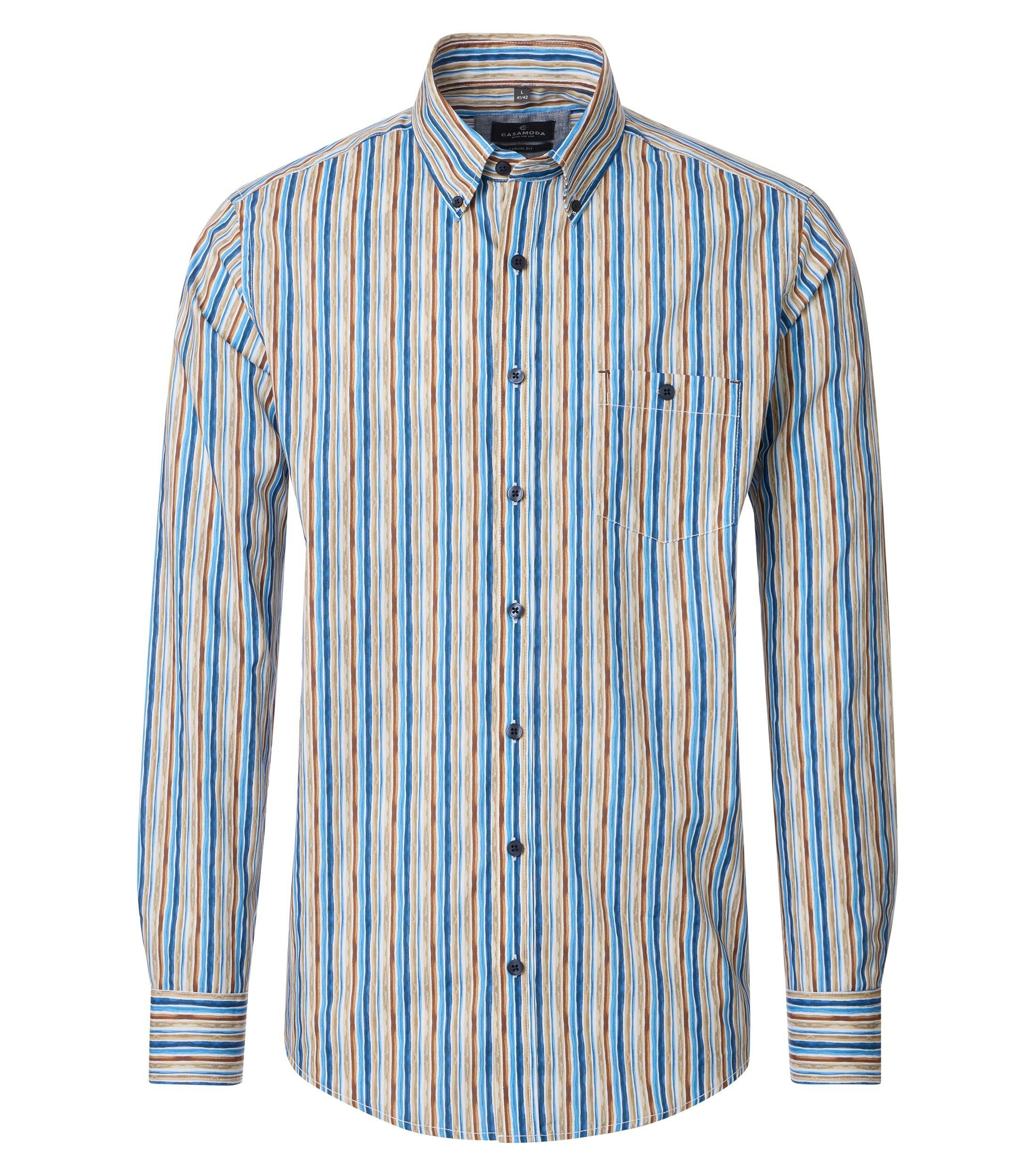 Ein Freizeithemd im uni Muster in der Farbe Beige