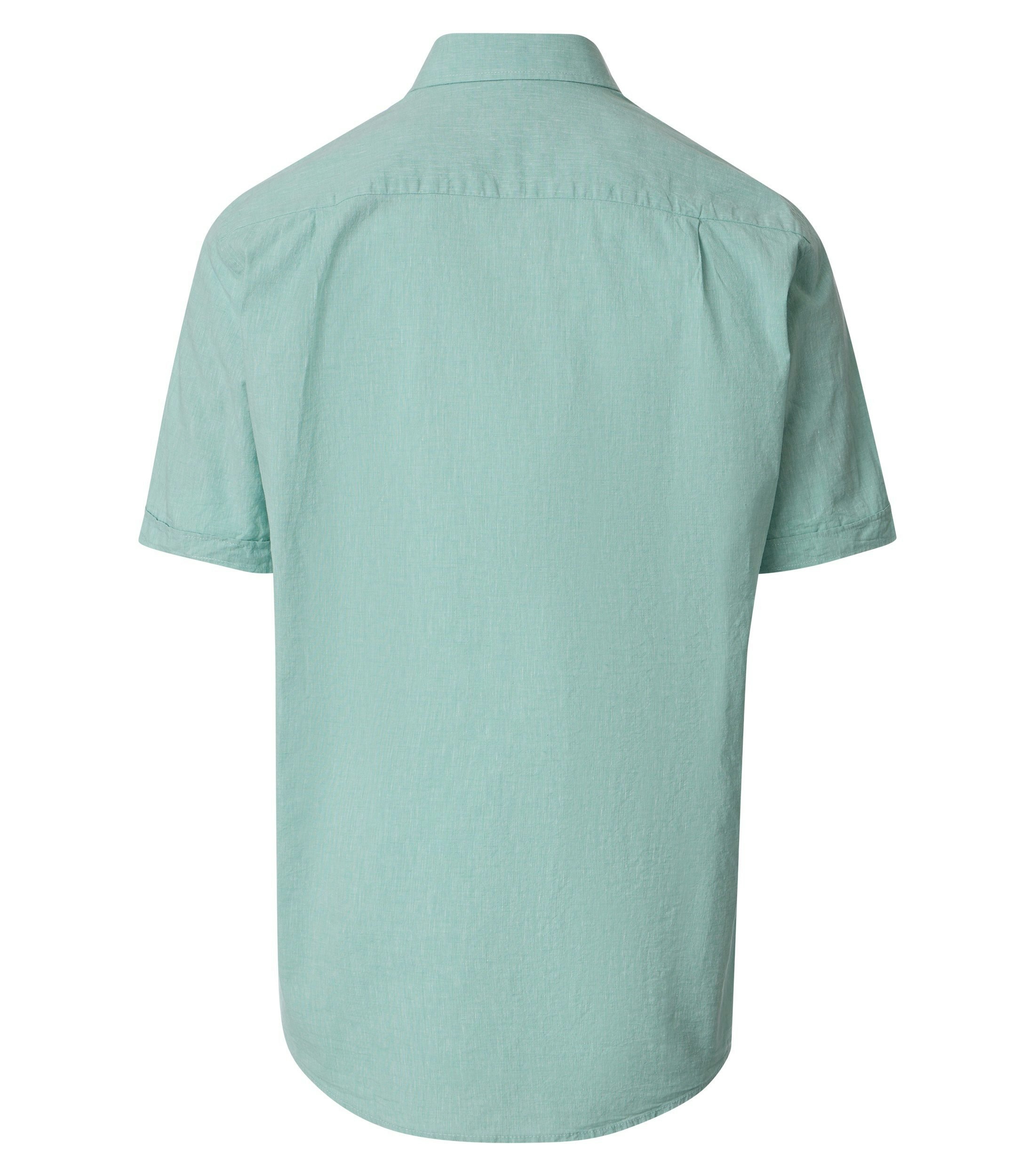 Ein Freizeithemd im uni Muster in der Farbe Grün