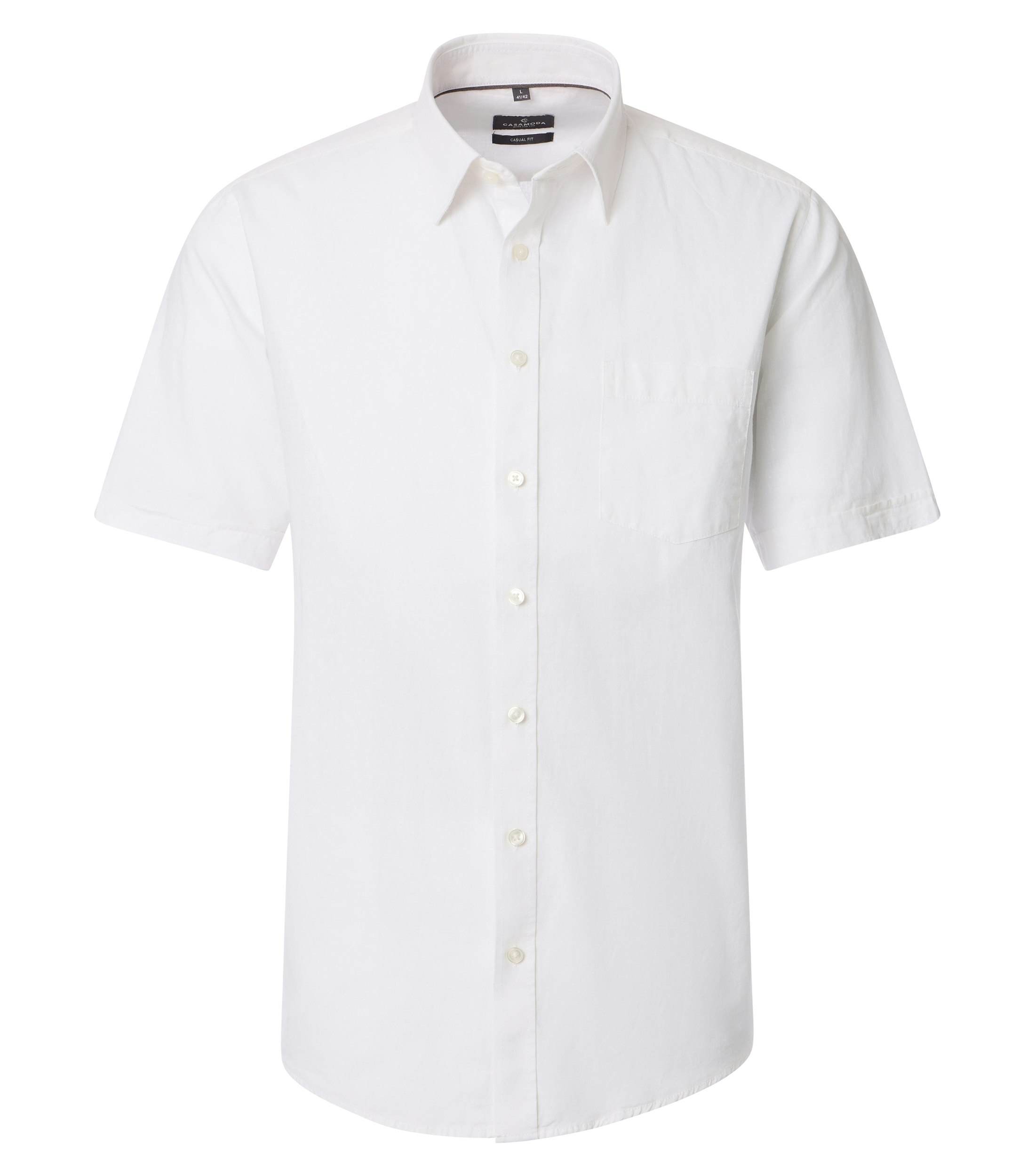 Ein Freizeithemd im uni Muster in der Farbe Weiß