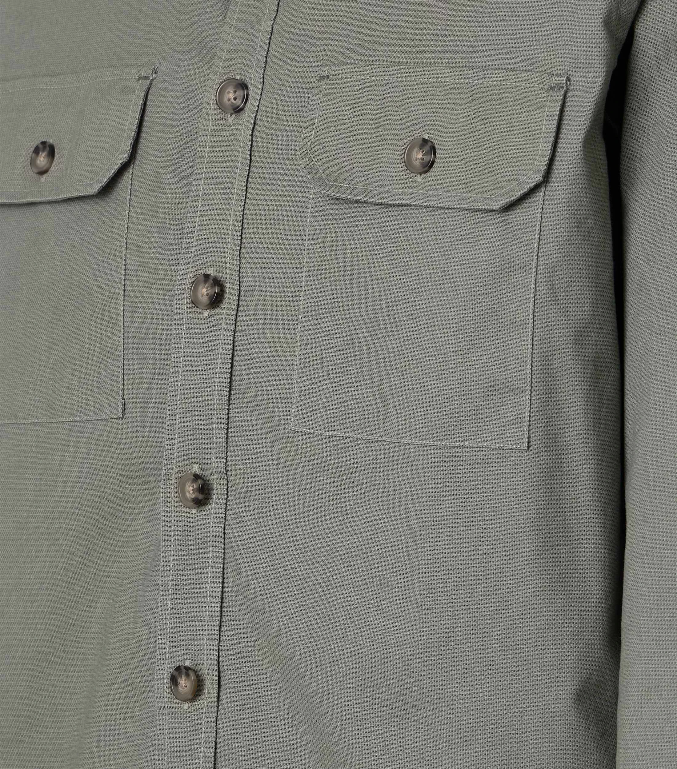 Hemdjacke im unifarbenen Design in der Farbe Grün