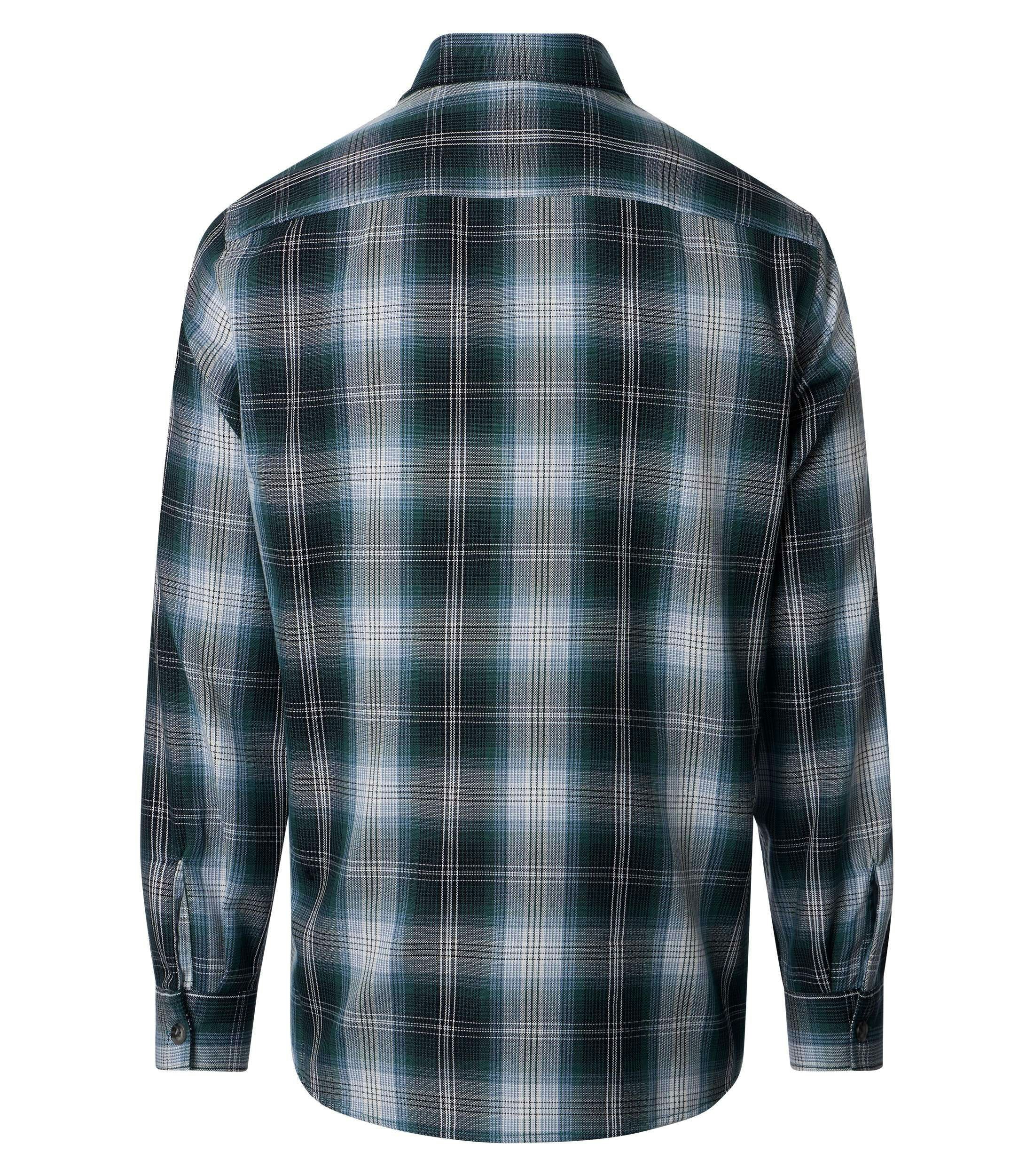 Ein Freizeithemd im uni Muster in der Farbe Grün