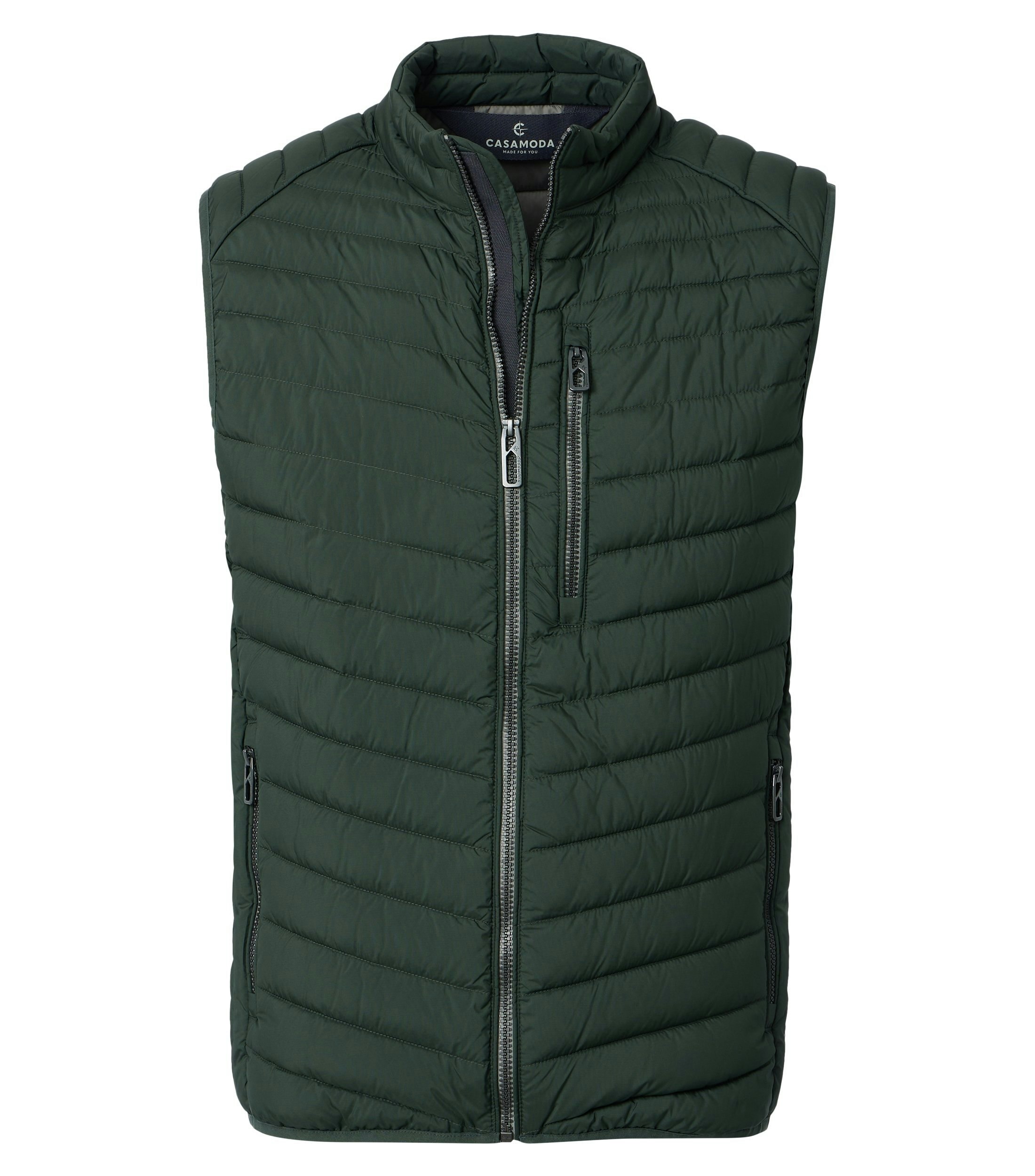 Eine Weste im uni Muster in der Farbe Dunkelgrün