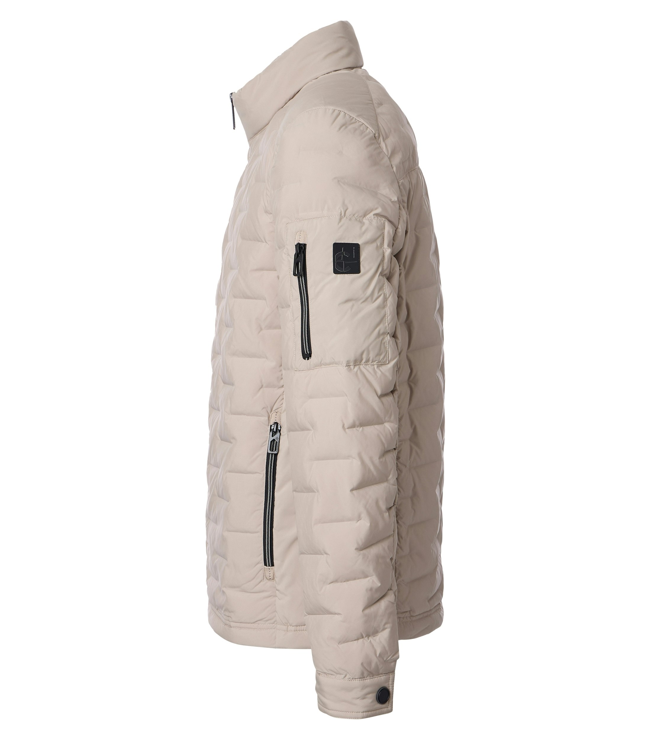 Eine Jacke im uni Muster in der Farbe Beige