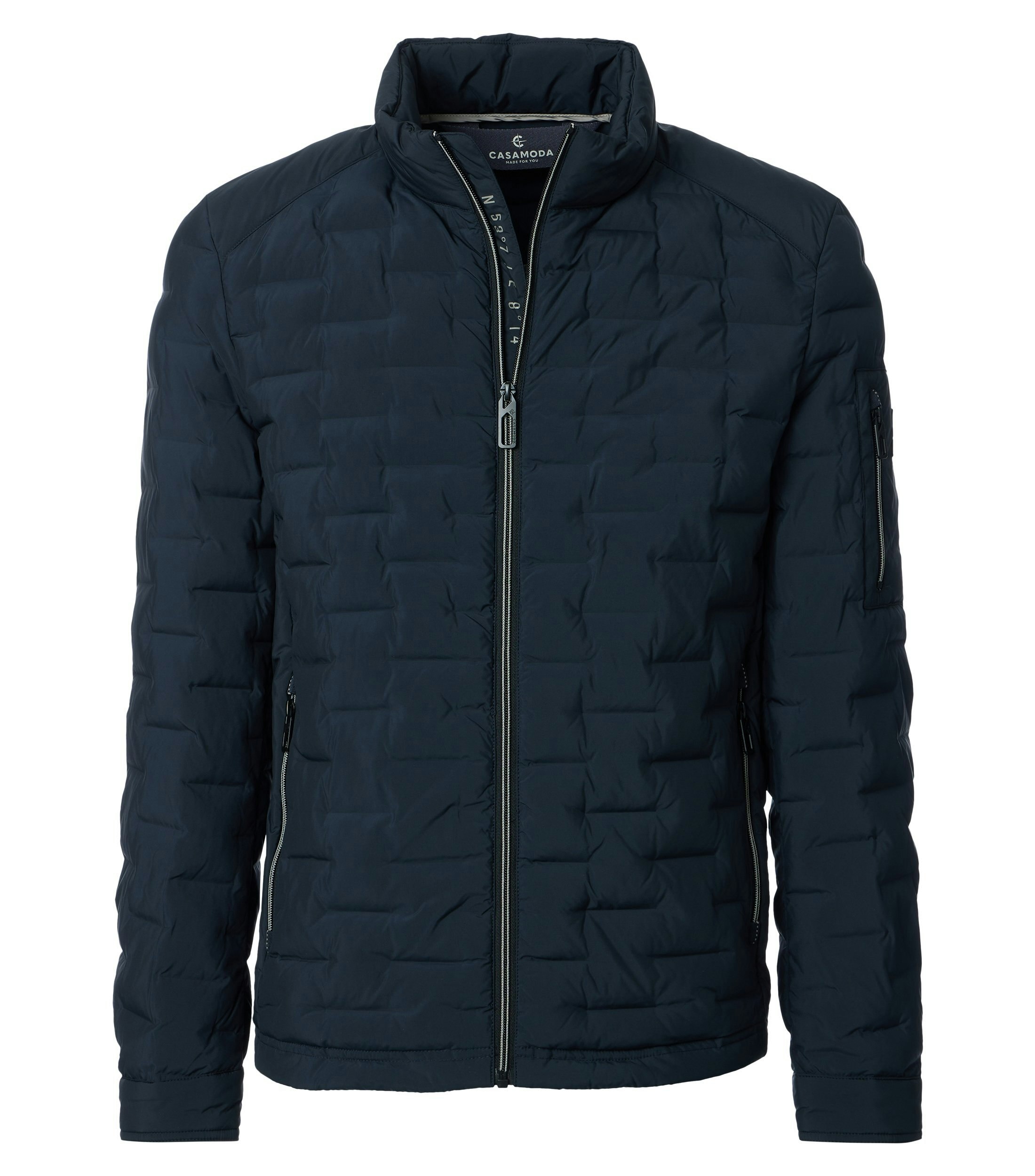 Eine Jacke im uni Muster in der Farbe Dunkelblau
