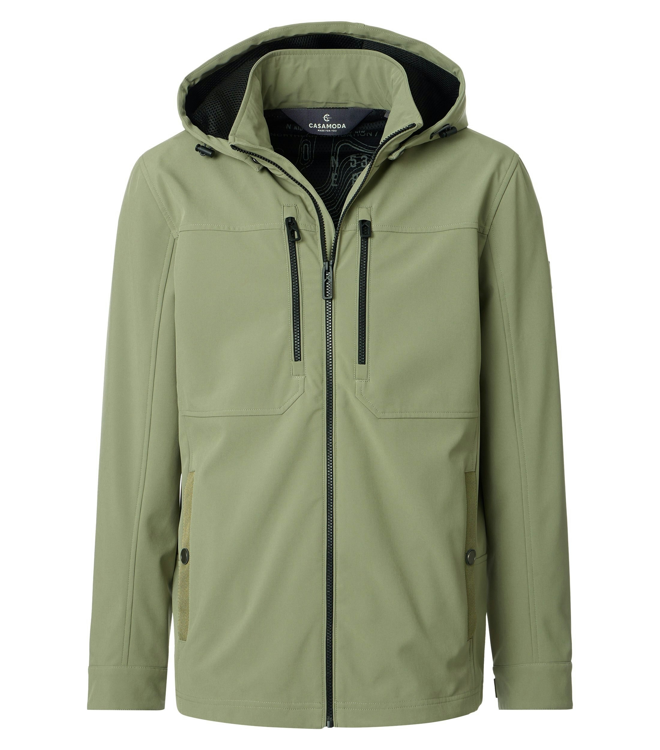 Eine Jacke im uni Muster in der Farbe Hellgrün