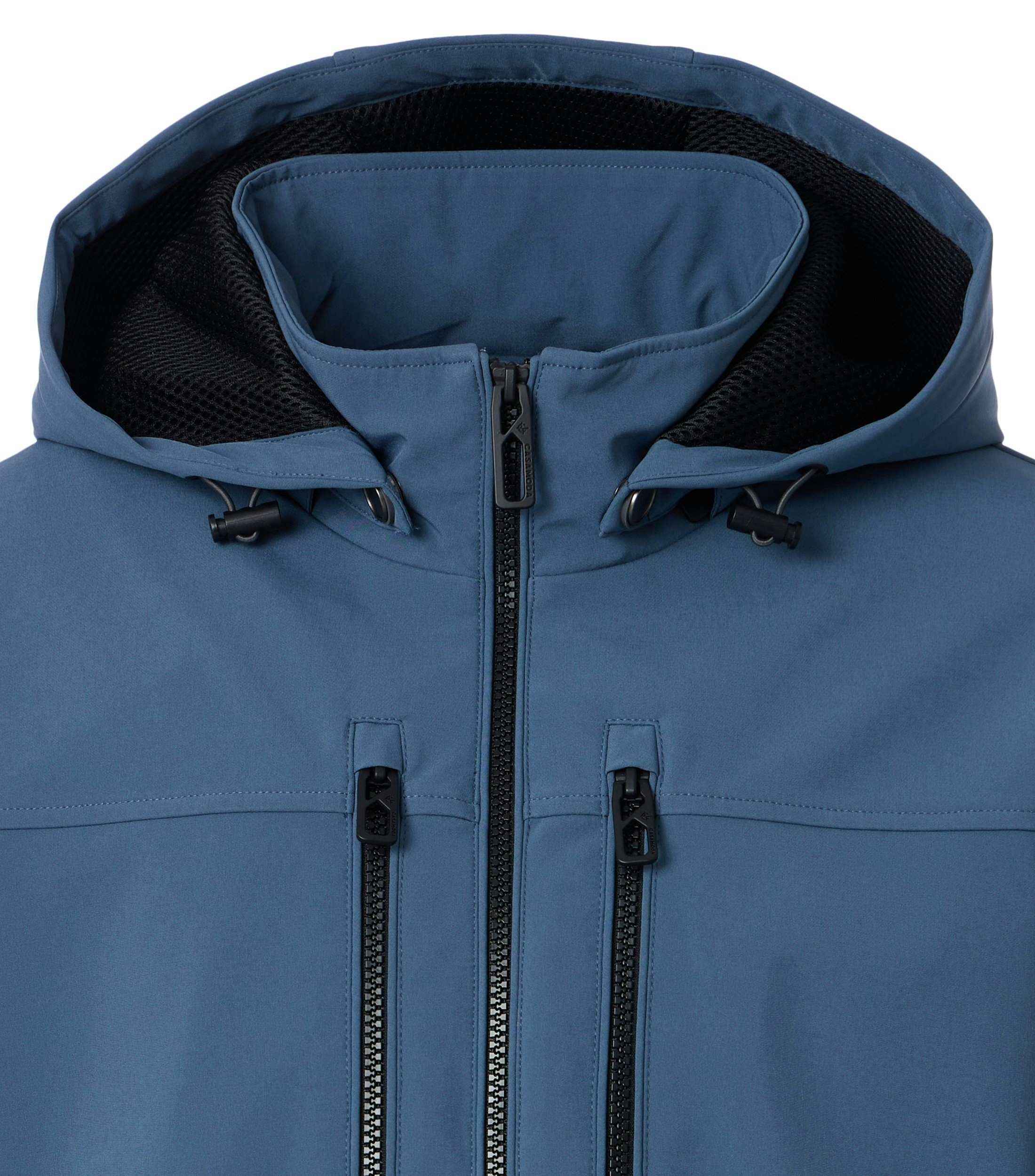 Eine Jacke im uni Muster in der Farbe Blau