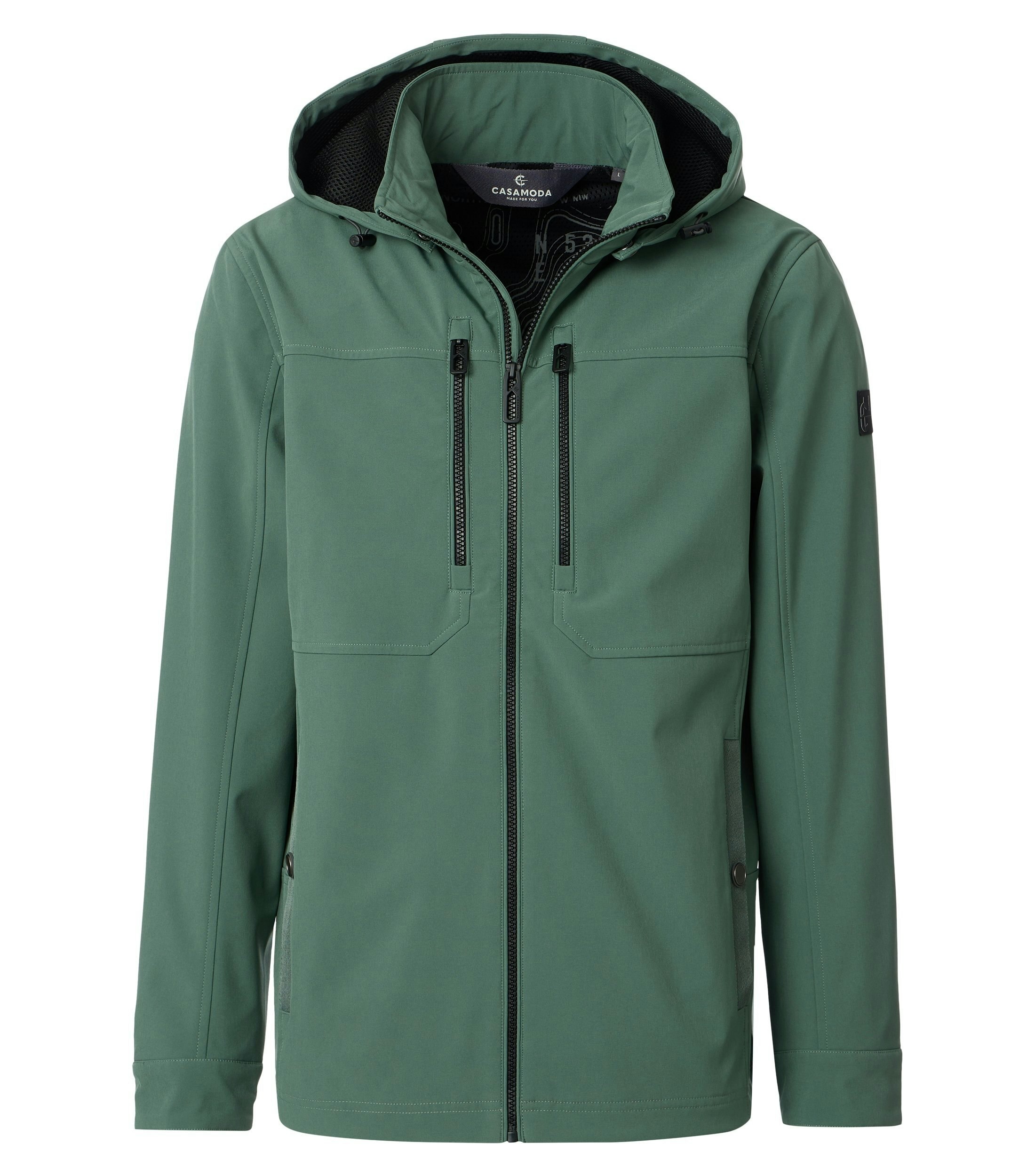 Eine Jacke im uni Muster in der Farbe Grün