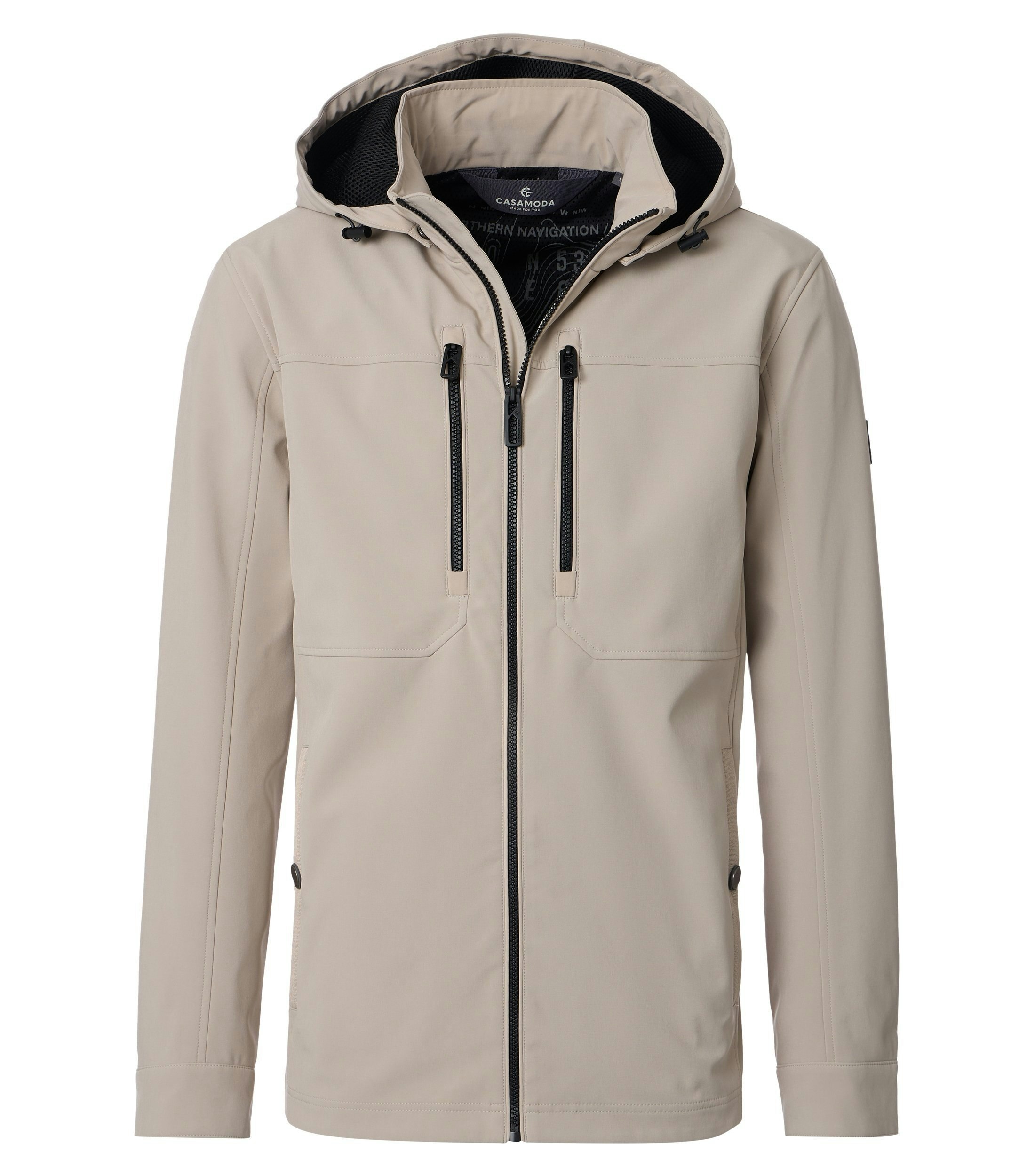 Eine Jacke im uni Muster in der Farbe Beige