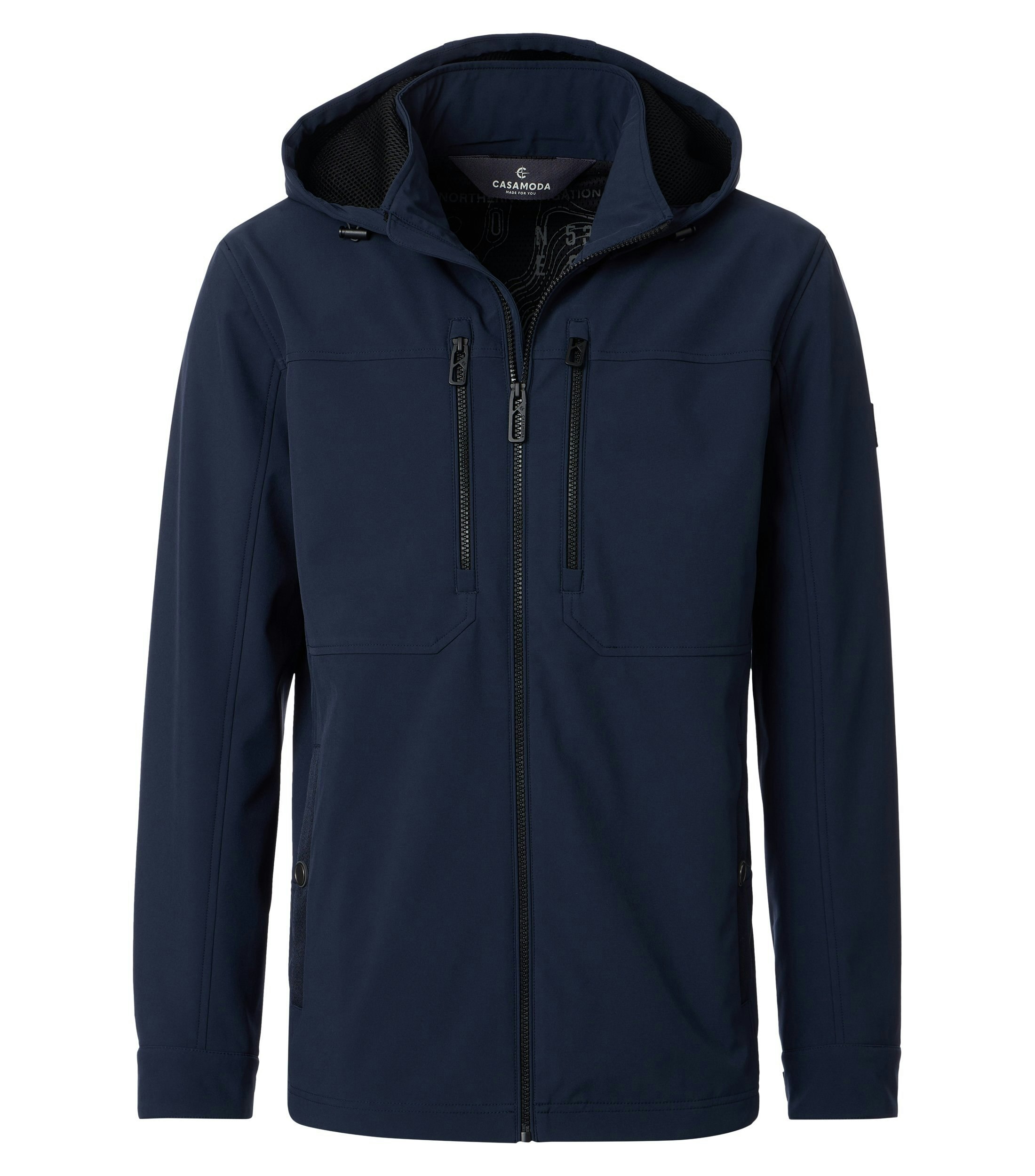 Eine Jacke im uni Muster in der Farbe Dunkelblau
