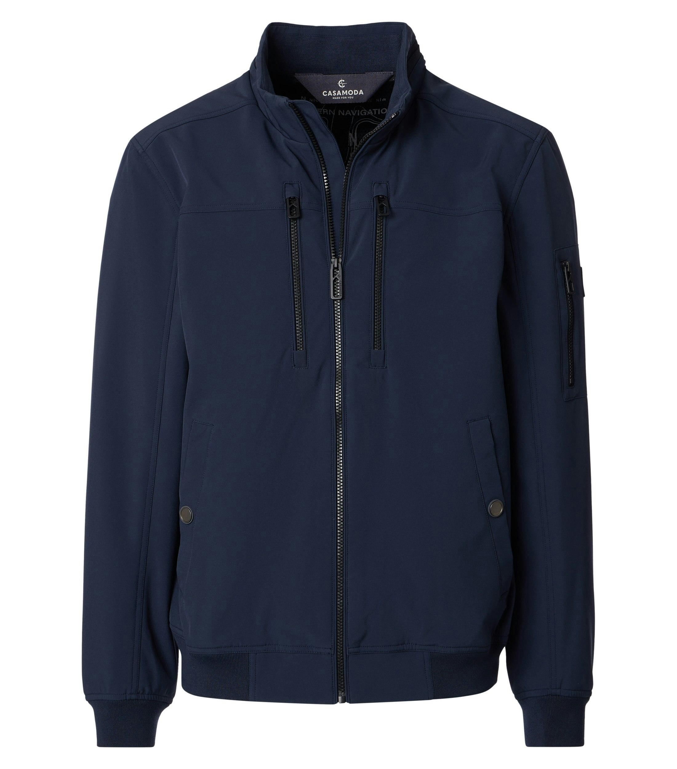 Eine Jacke im uni Muster in der Farbe Dunkelblau