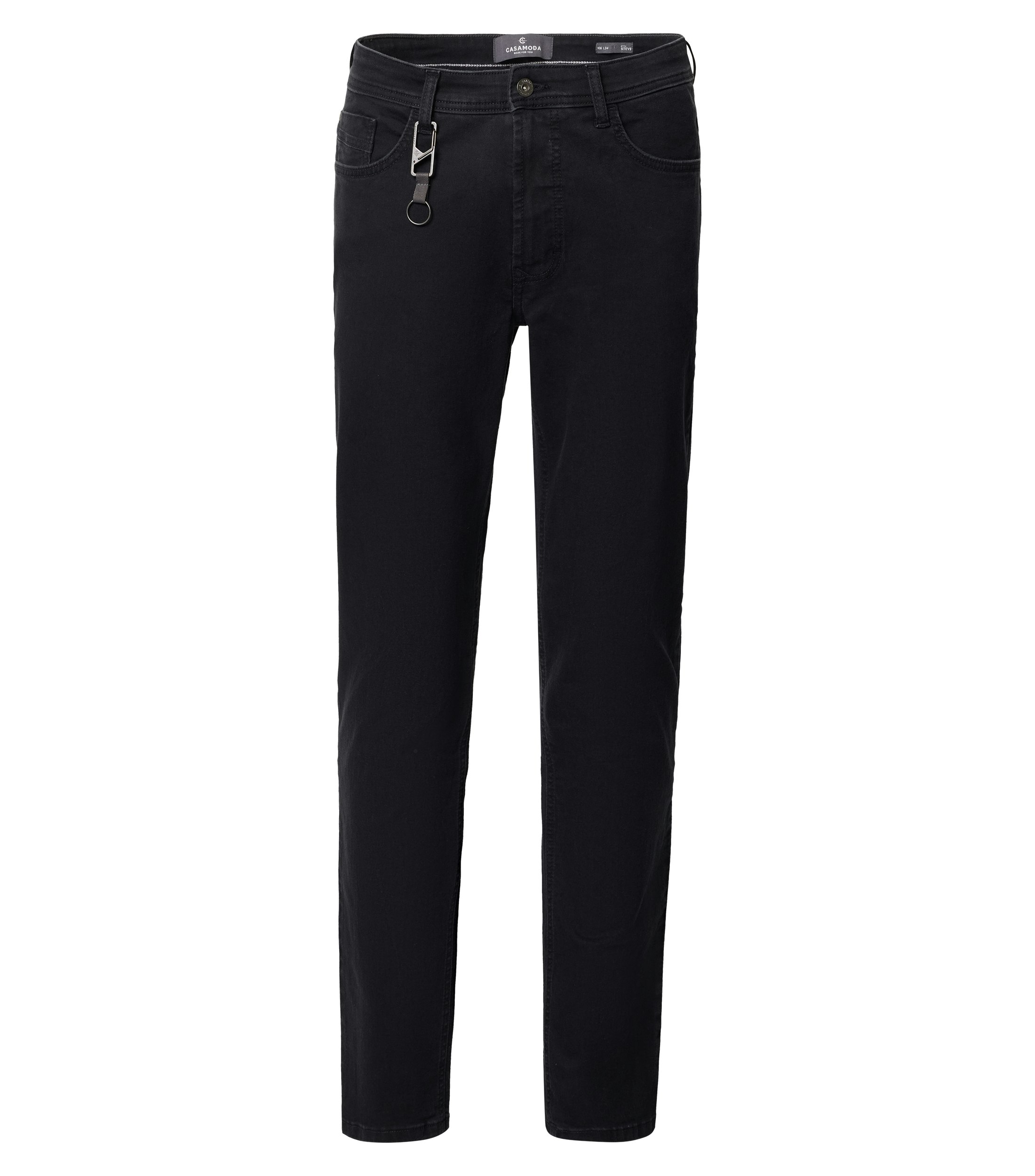 Eine Jeans im uni Muster in der Farbe Schwarz