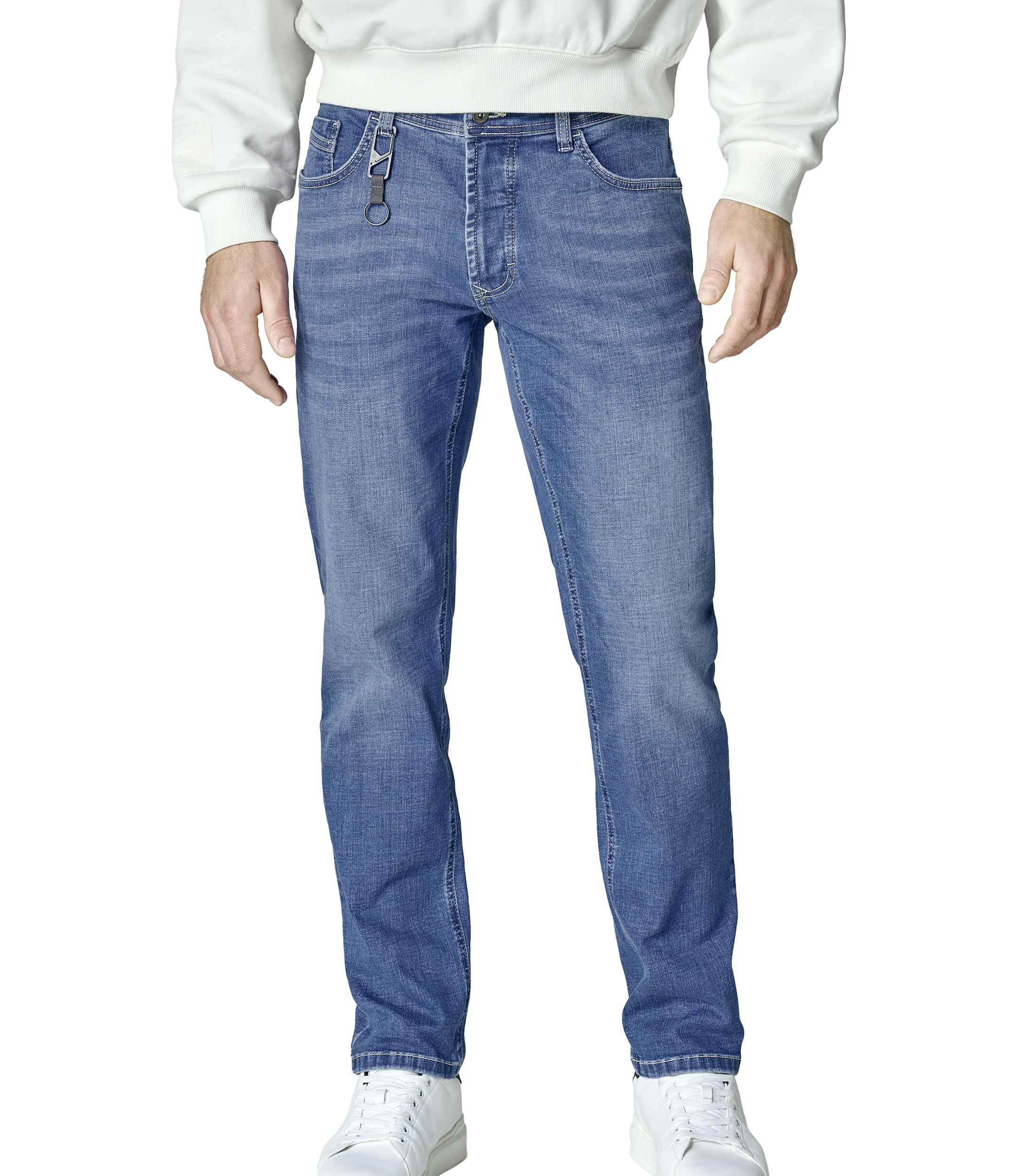 Eine Jeans im uni Muster in der Farbe Hellblau