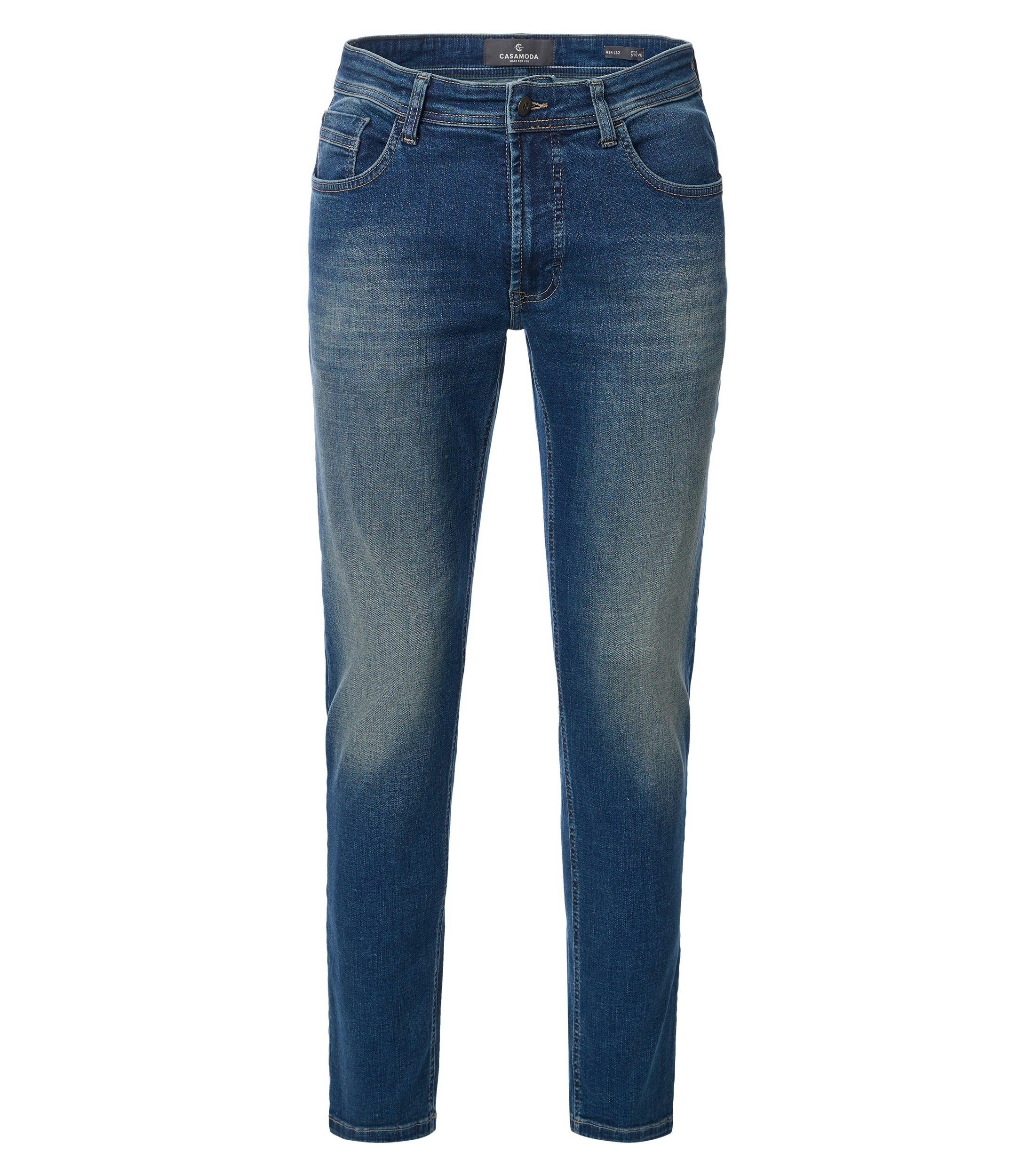 Jeans im unifarbenen Design in der Farbe Meeresblau