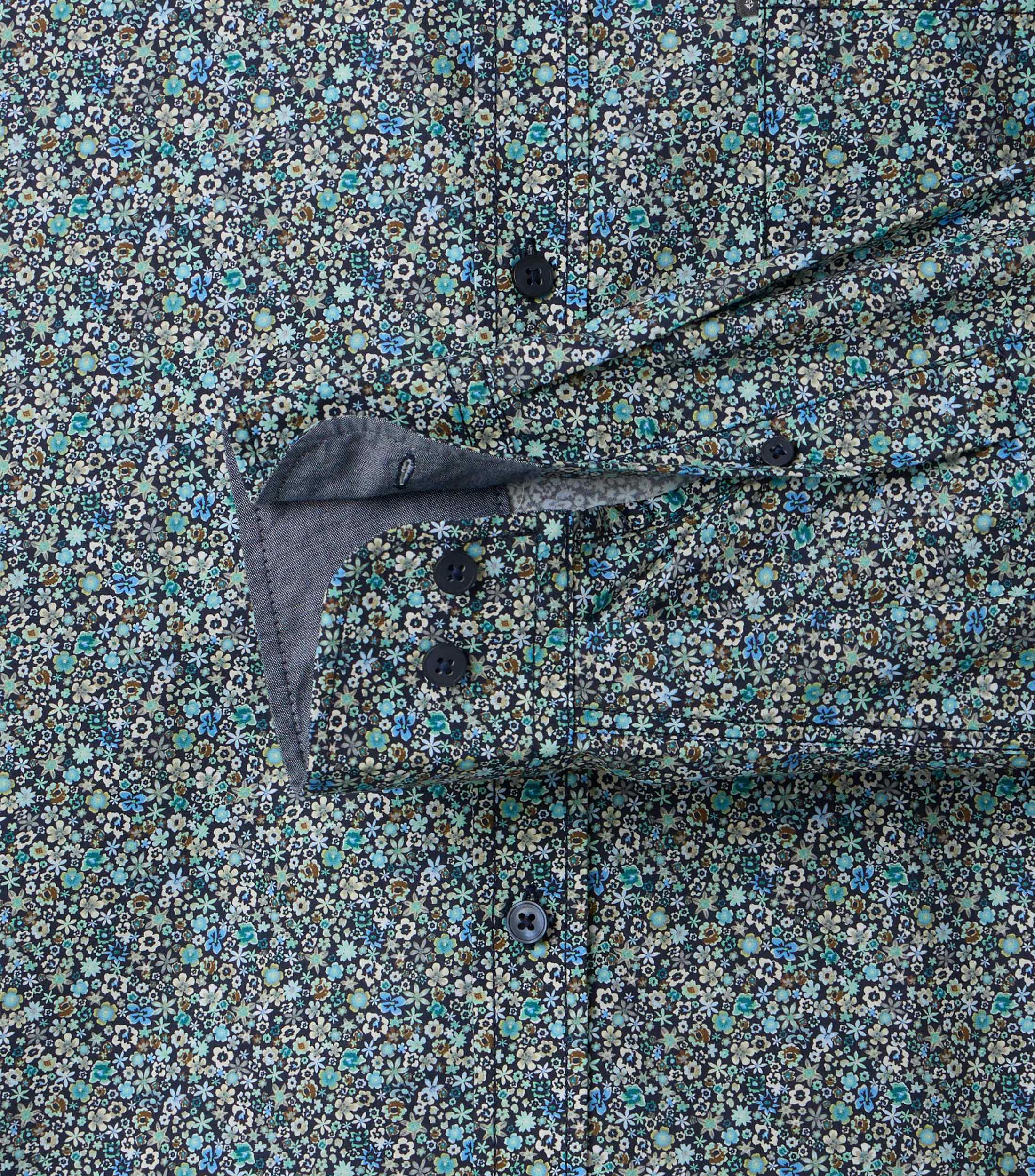 Freizeithemd im Print-Muster in der Farbe Blau
