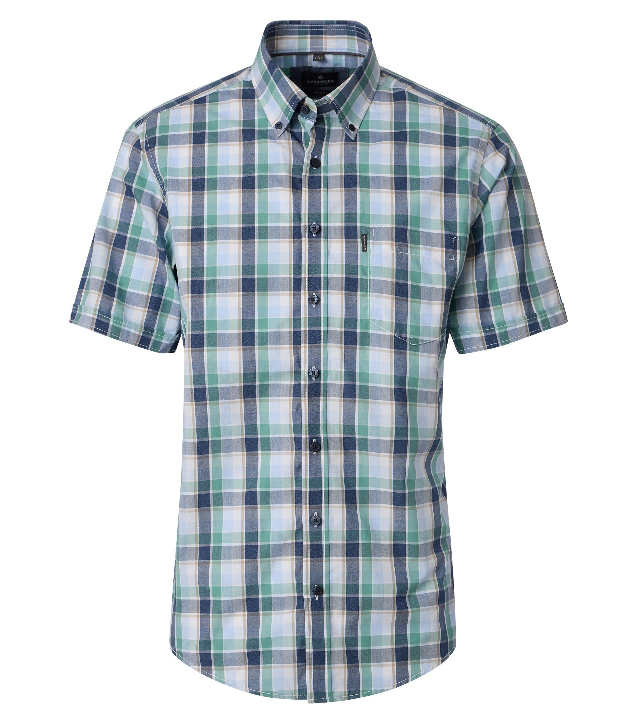 Ein Freizeithemd im kariert Muster in der Farbe Grün