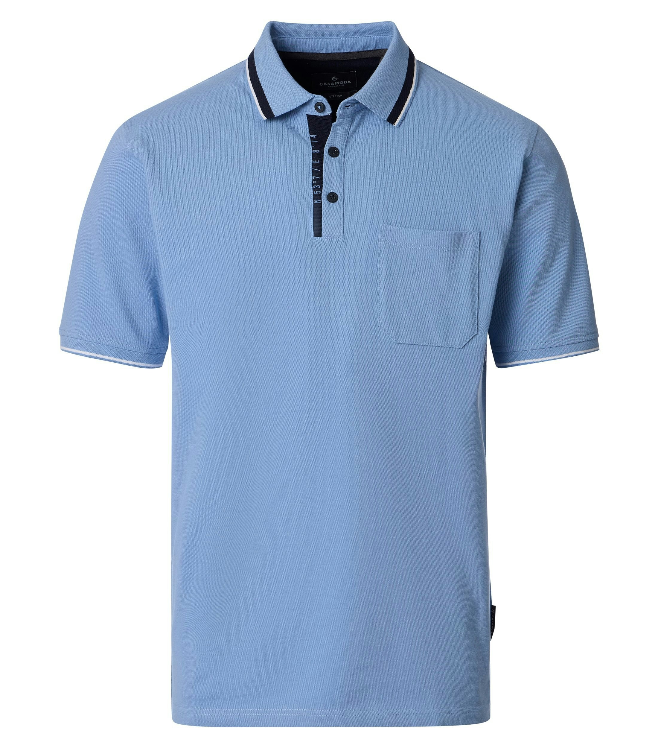 Ein Polo-Shirt im uni Muster in der Farbe Blau