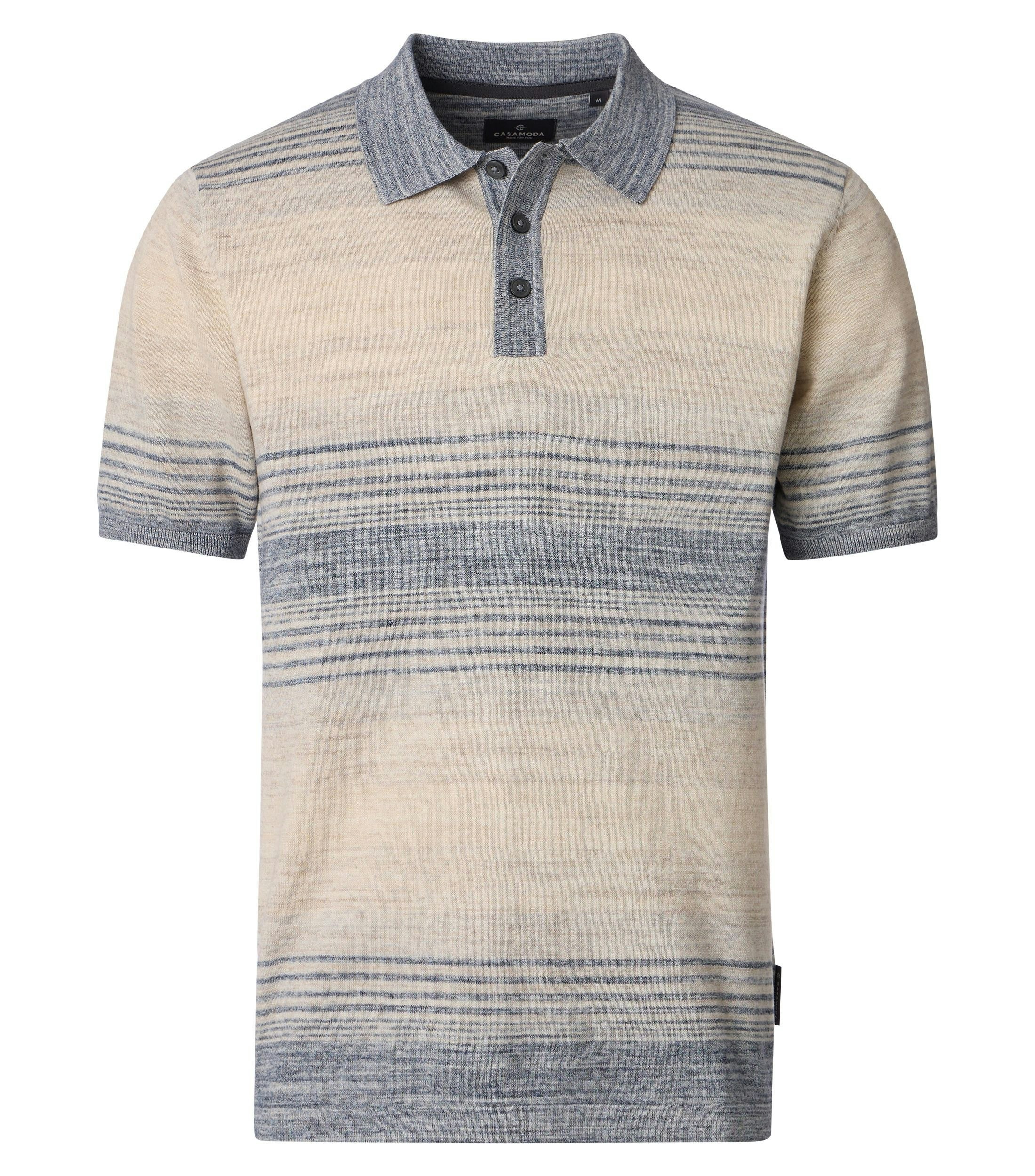 Ein Polo-Shirt im gestreift Muster in der Farbe Beige