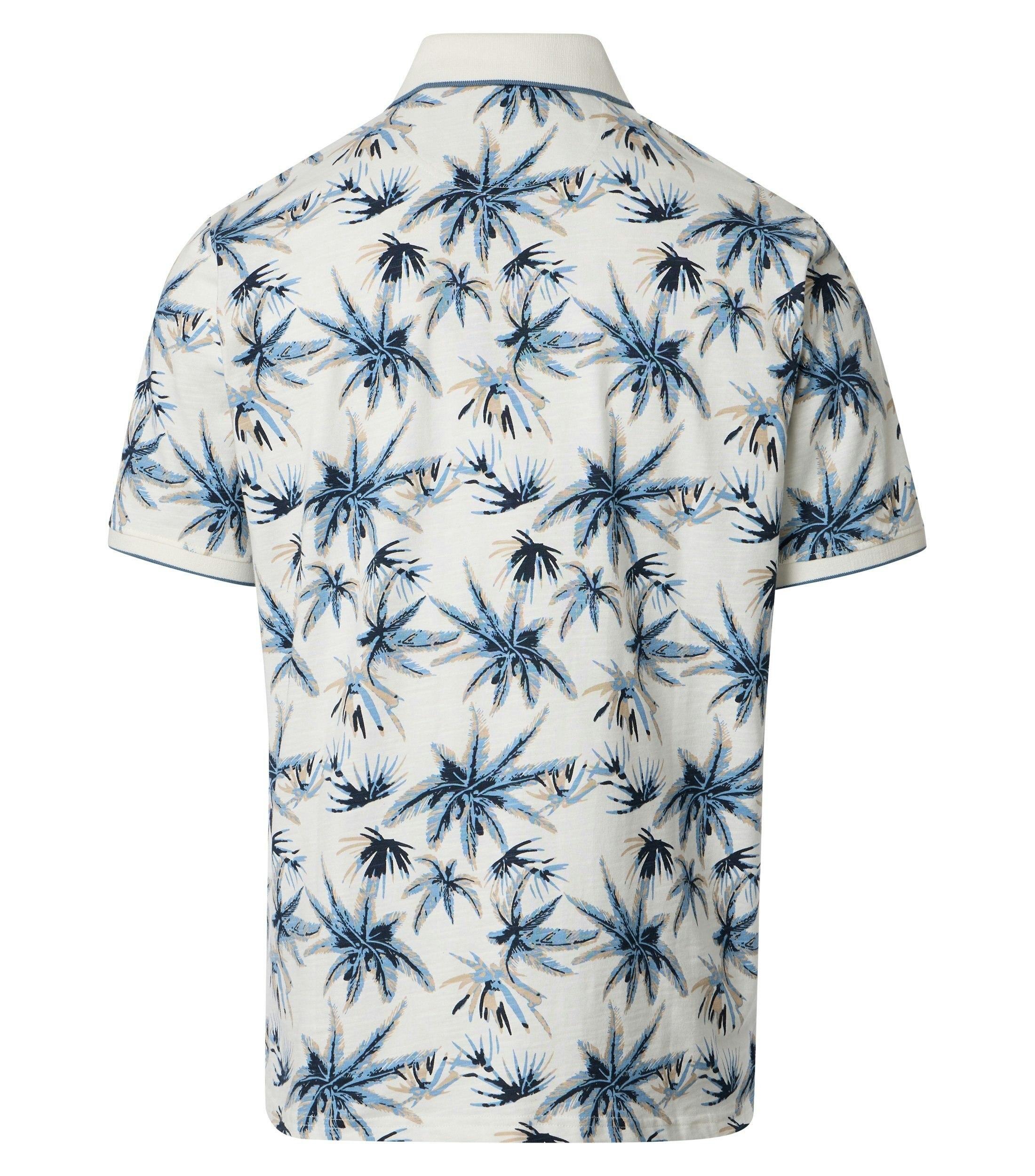 Ein Polo-Shirt im Print Muster in der Farbe Weißbeige